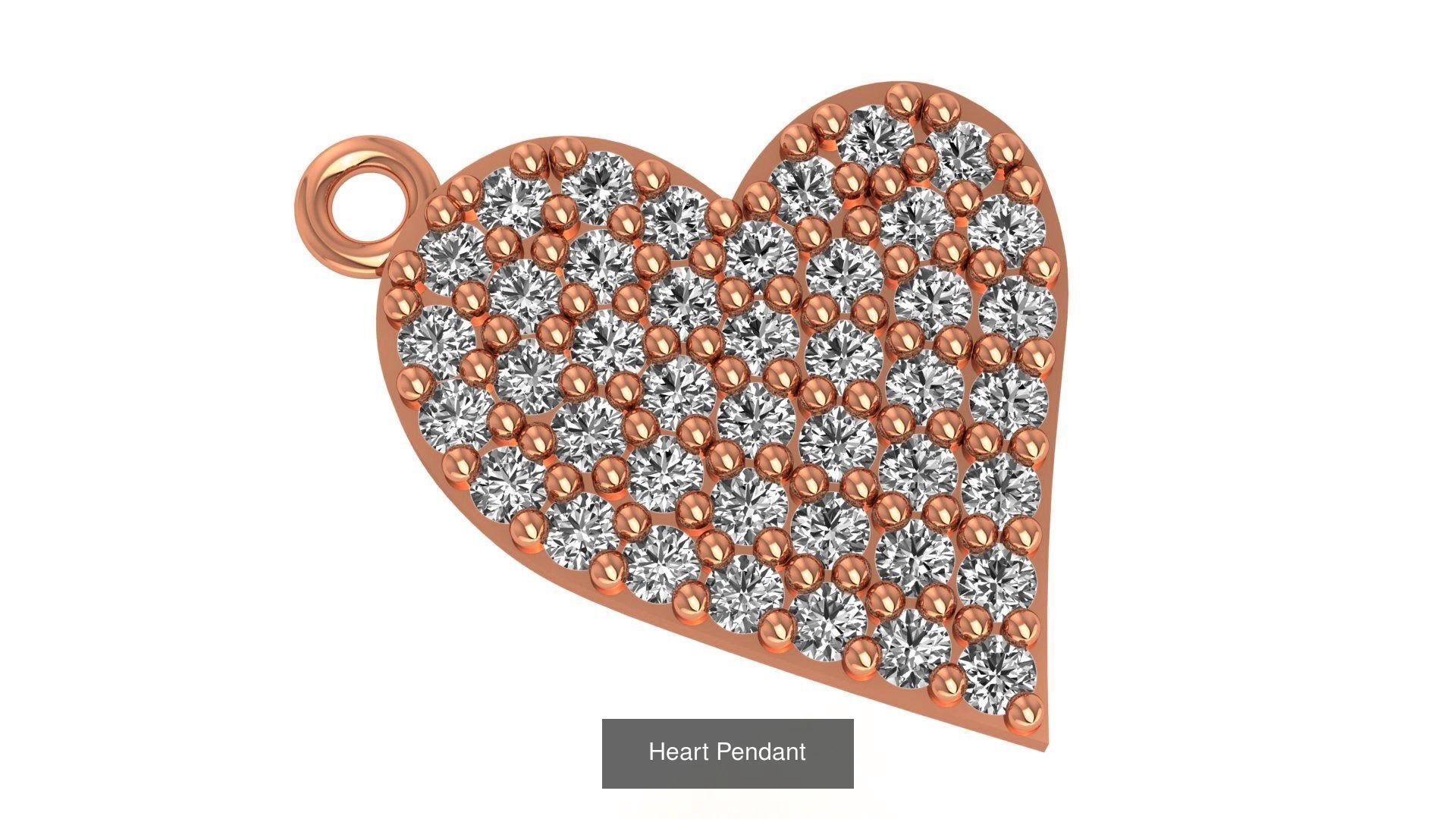 129 Heart Love Valentine Charm Pendant Necklace 3D Model Collection_130