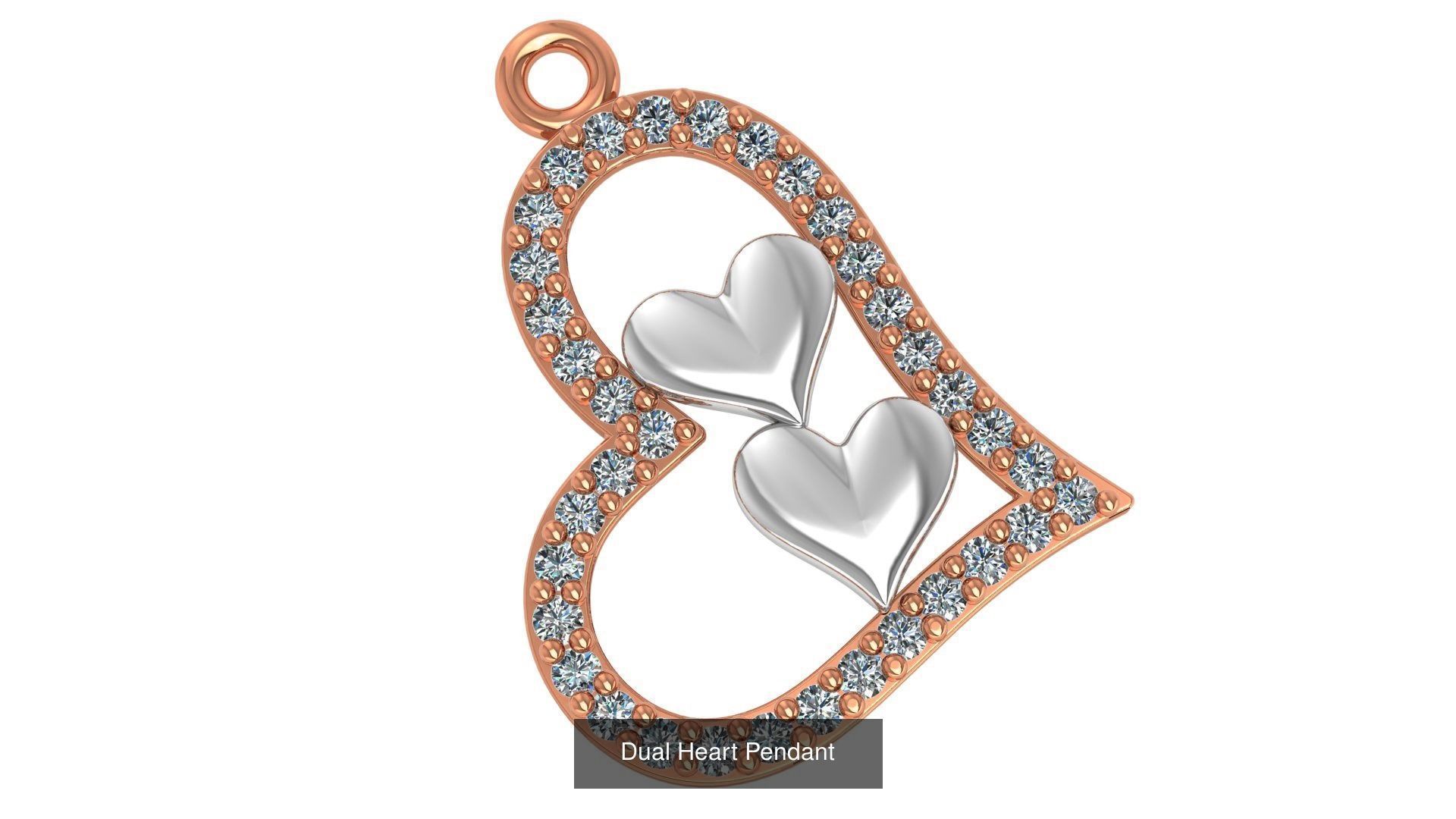 129 Heart Love Valentine Charm Pendant Necklace 3D Model Collection_47