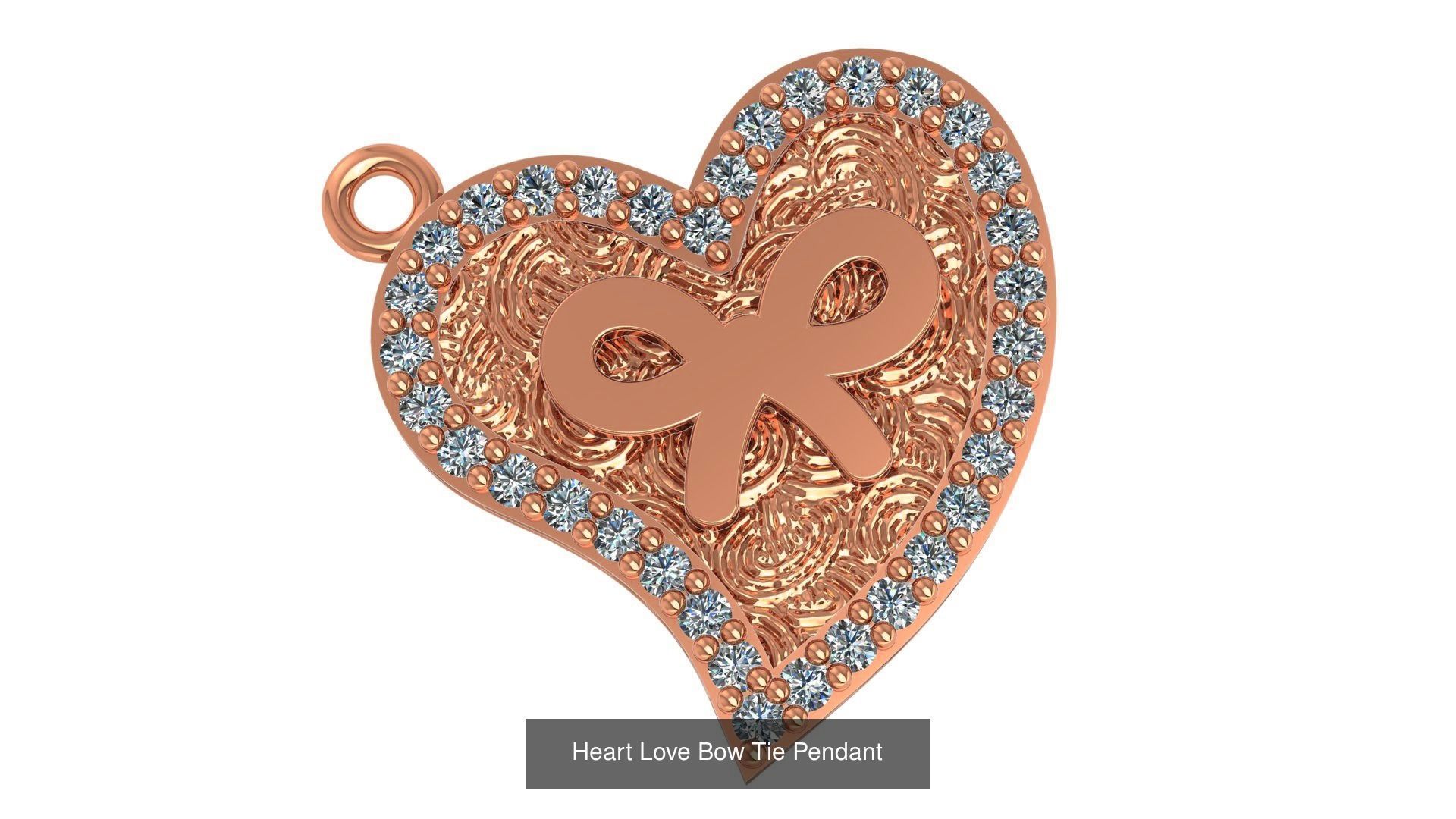 129 Heart Love Valentine Charm Pendant Necklace 3D Model Collection_48