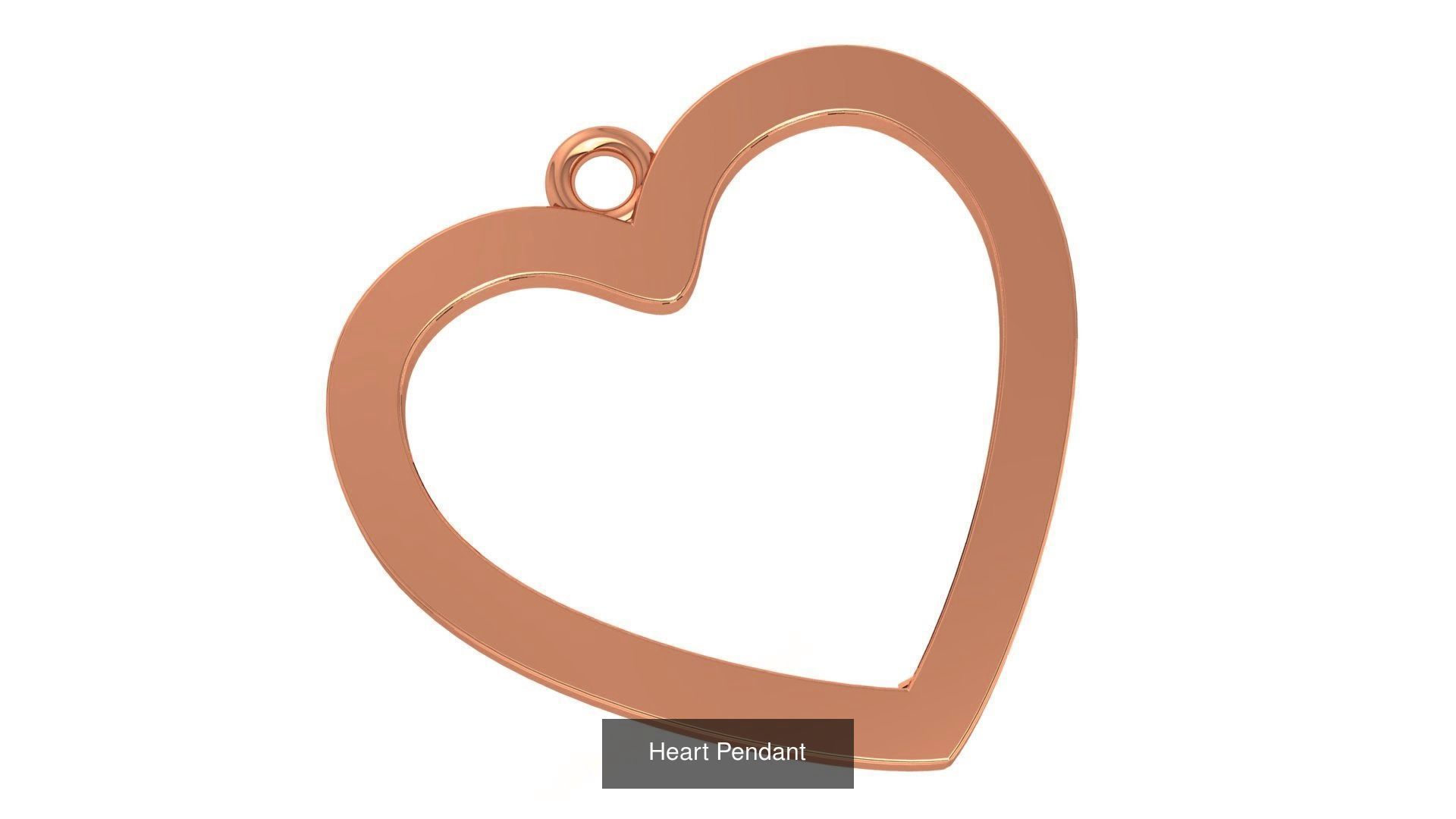 129 Heart Love Valentine Charm Pendant Necklace 3D Model Collection_31