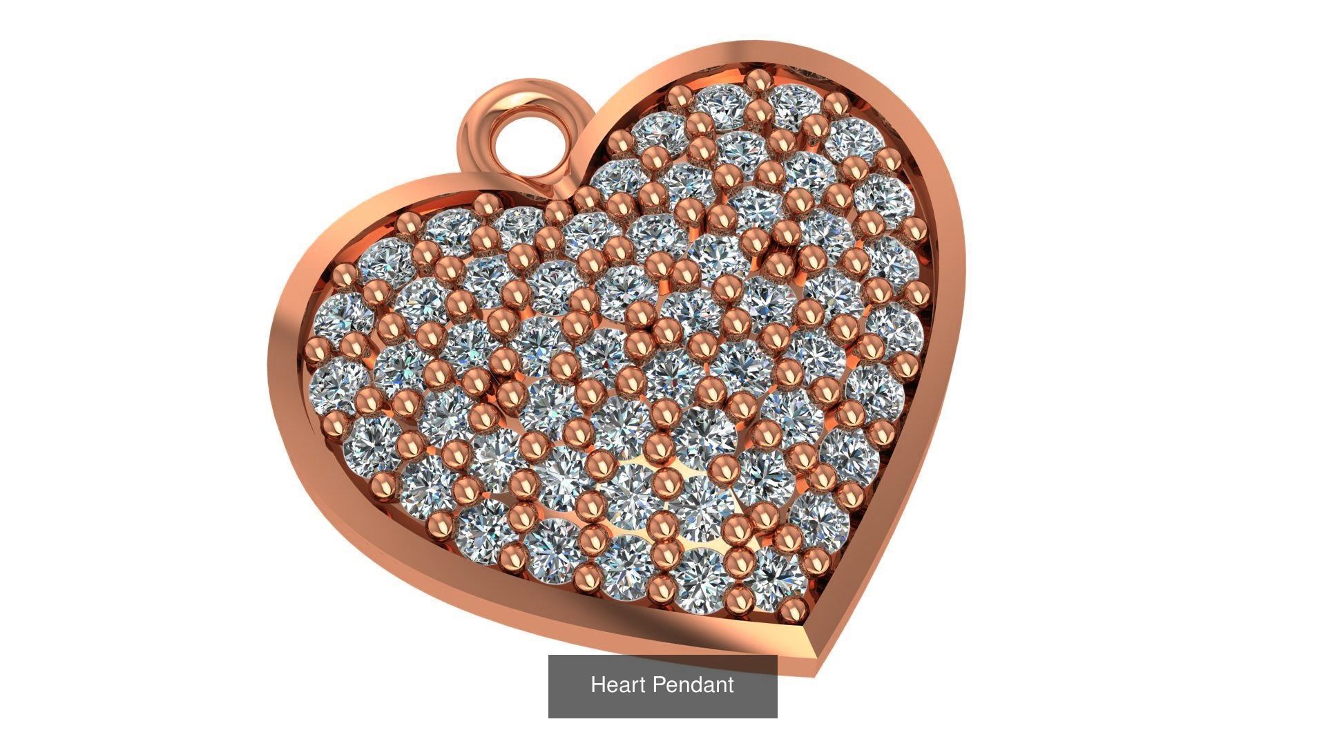 129 Heart Love Valentine Charm Pendant Necklace 3D Model Collection_43