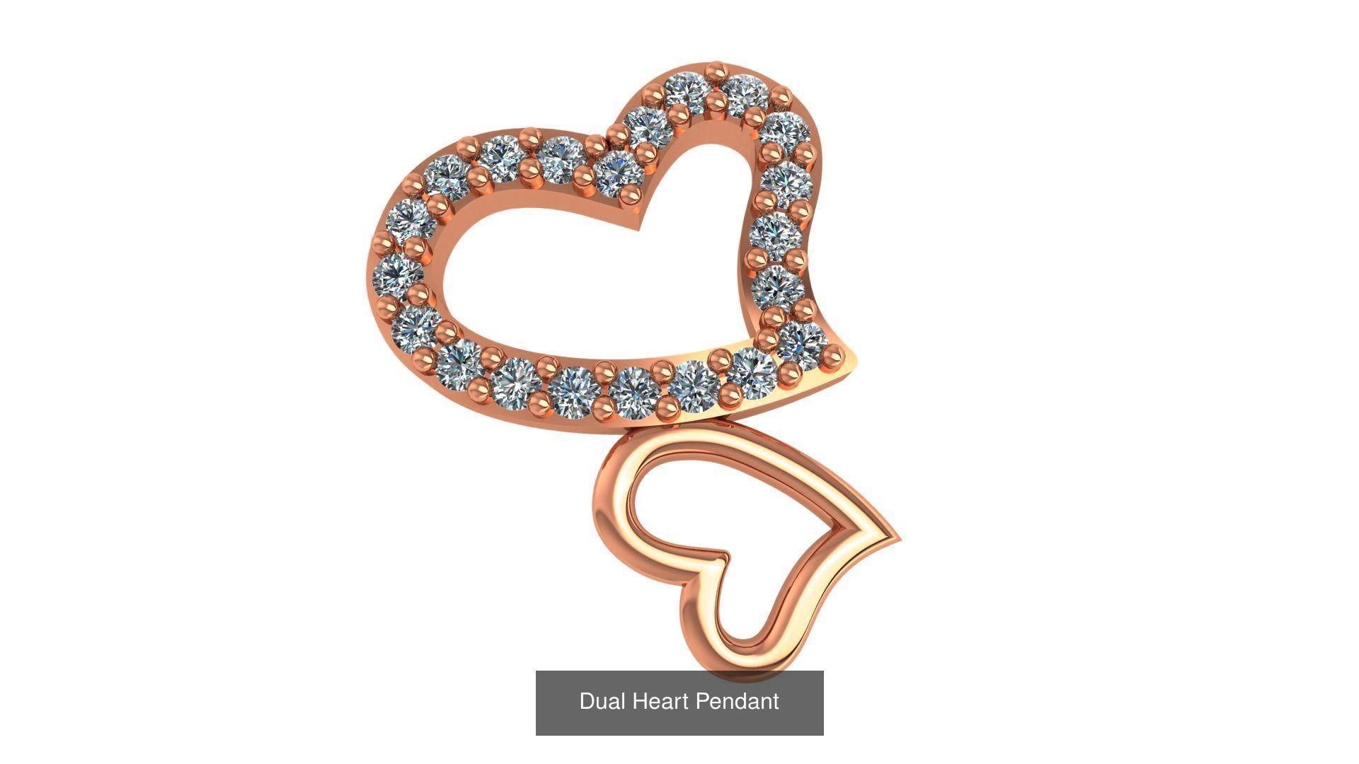 129 Heart Love Valentine Charm Pendant Necklace 3D Model Collection_101