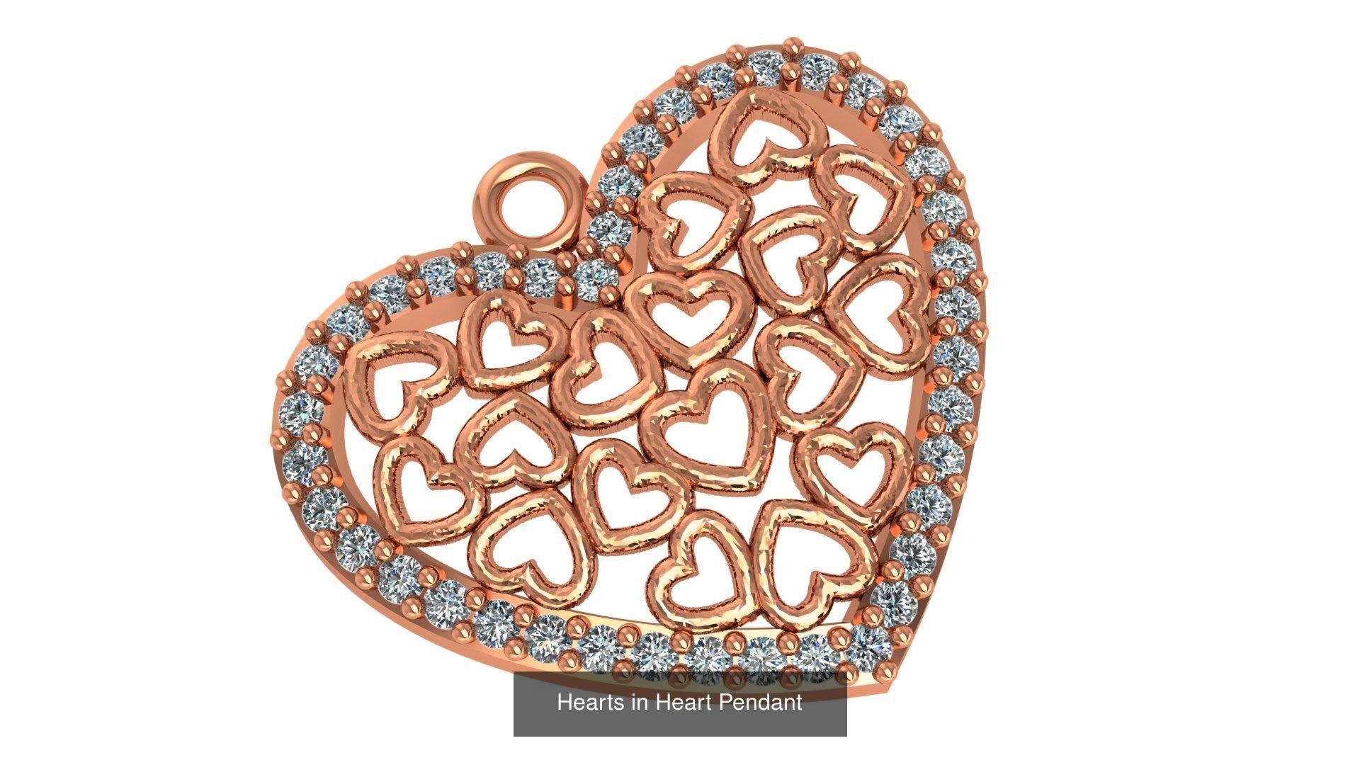 129 Heart Love Valentine Charm Pendant Necklace 3D Model Collection_81