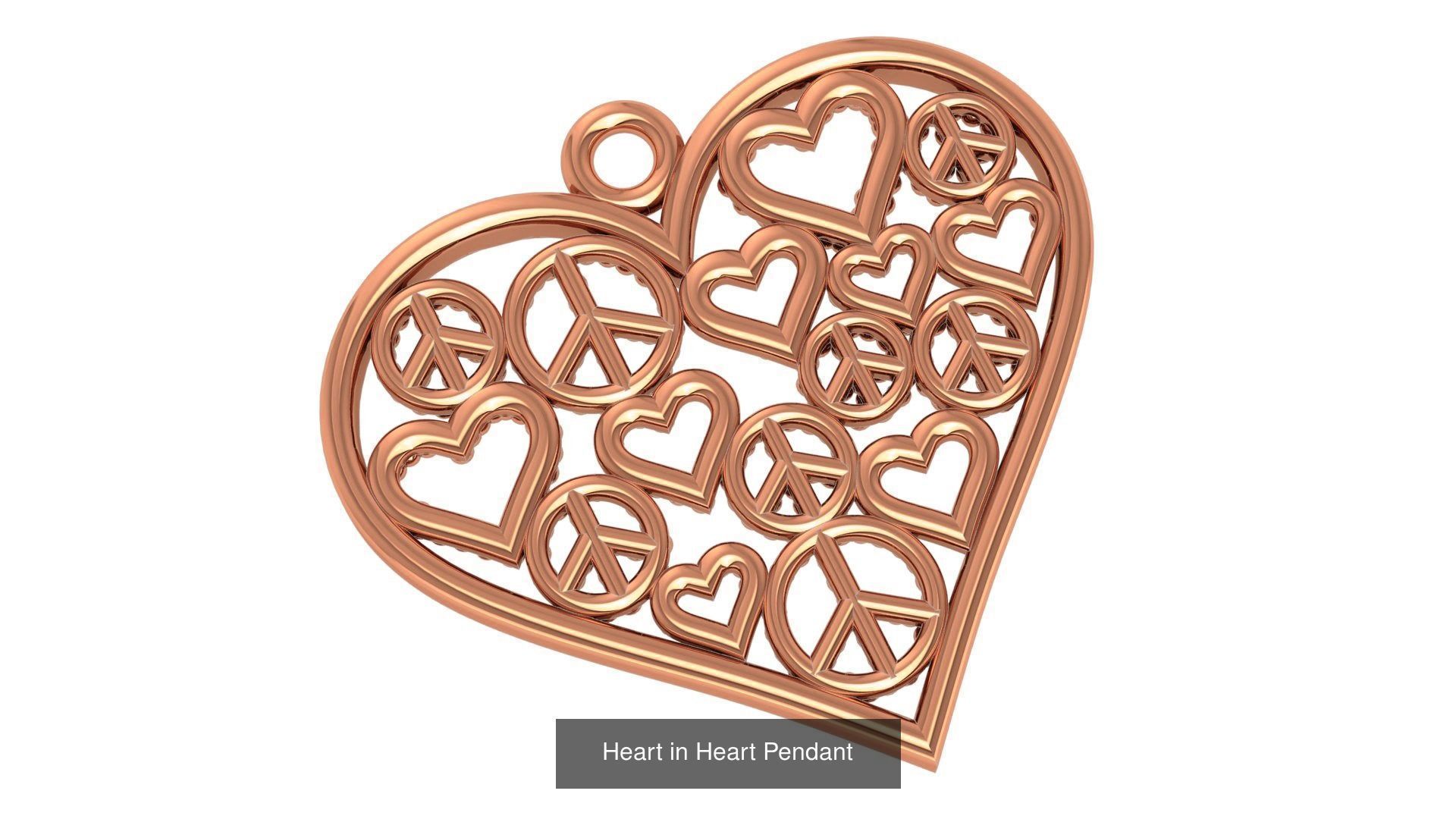 129 Heart Love Valentine Charm Pendant Necklace 3D Model Collection_54