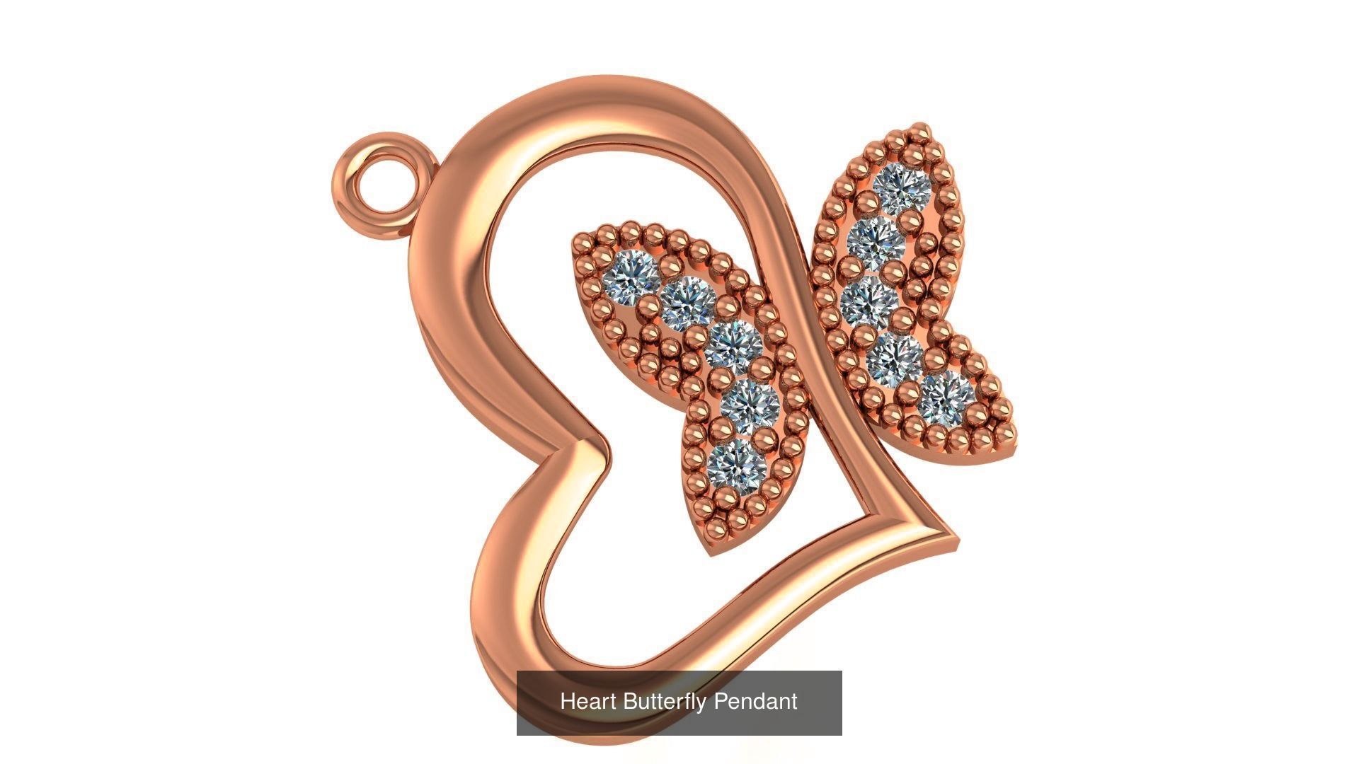 129 Heart Love Valentine Charm Pendant Necklace 3D Model Collection_125