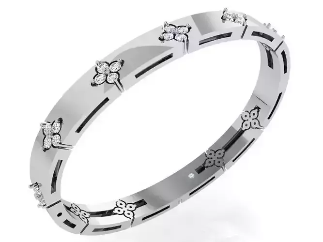 Flower Bangle Bracelet 4294