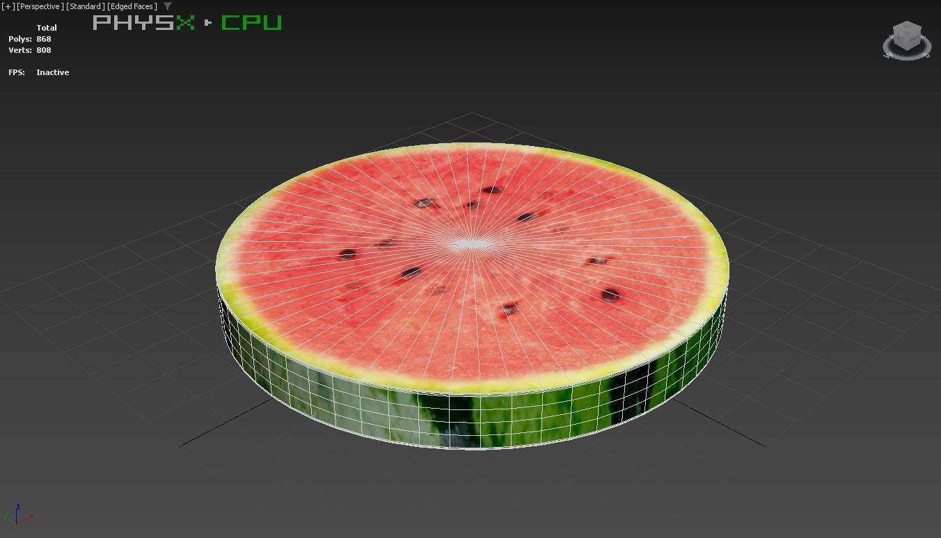 Prop17 A Slice of Watermelon Low-poly 3D model_8
