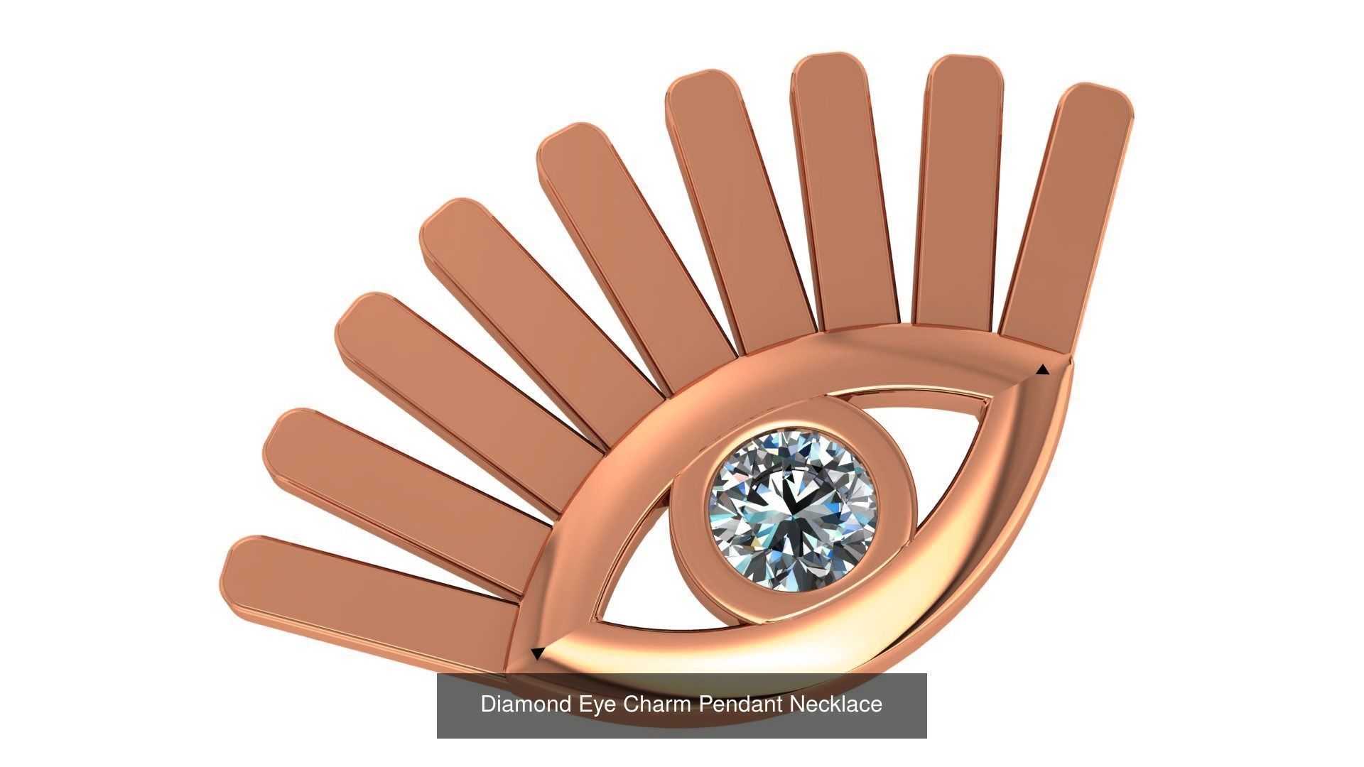 6 Evil Eye Charm Necklace Pendant 3D Model Collection_5