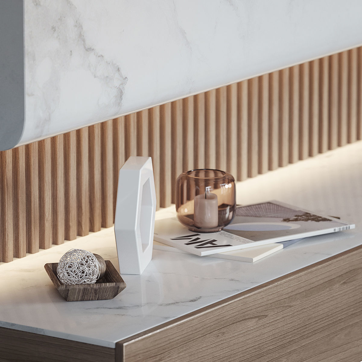 TV Wall Set 3D model_3