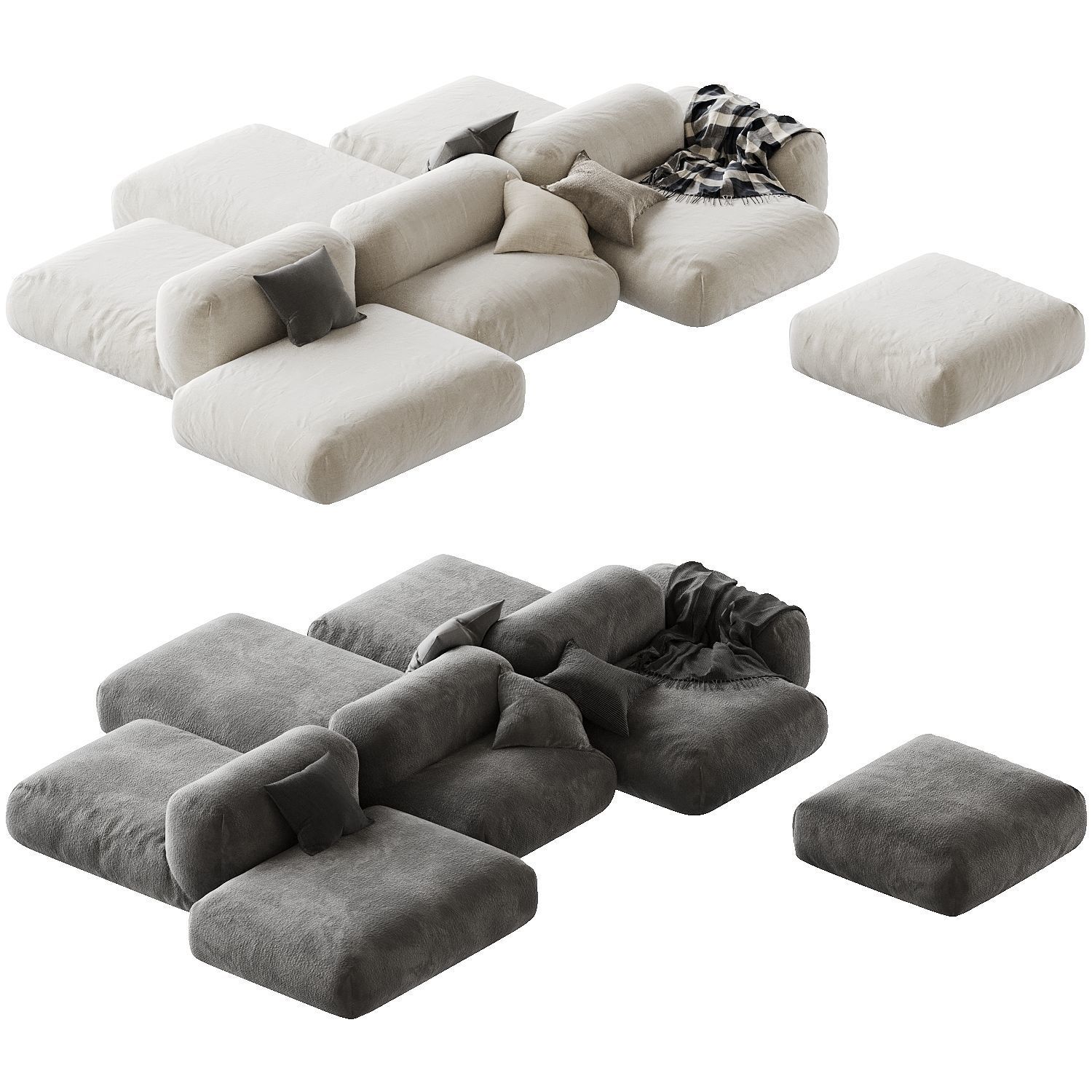 Modular sofa Dyvan Dyvan composition set 001 by Alex Rekhlitskyi 3D model_2