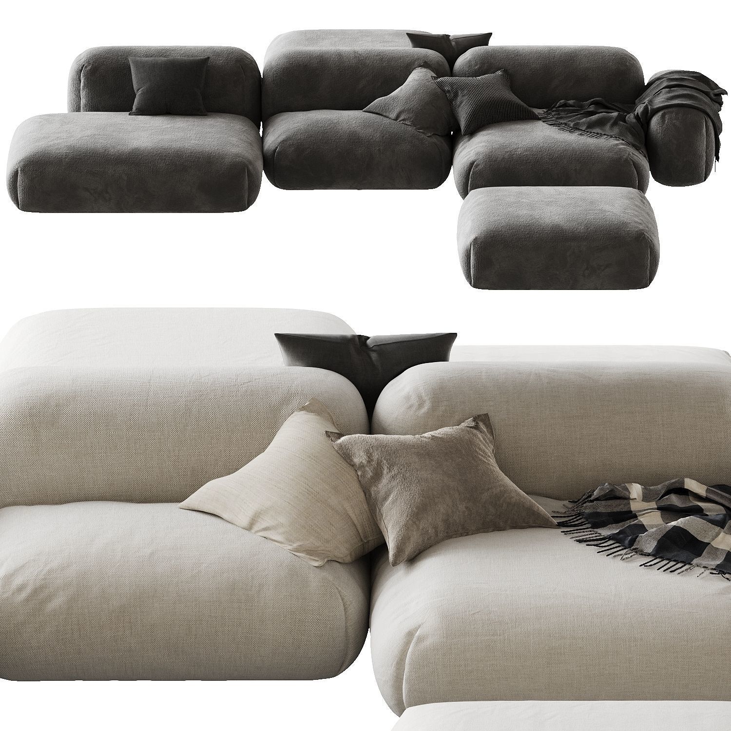 Modular sofa Dyvan Dyvan composition set 001 by Alex Rekhlitskyi 3D model_1