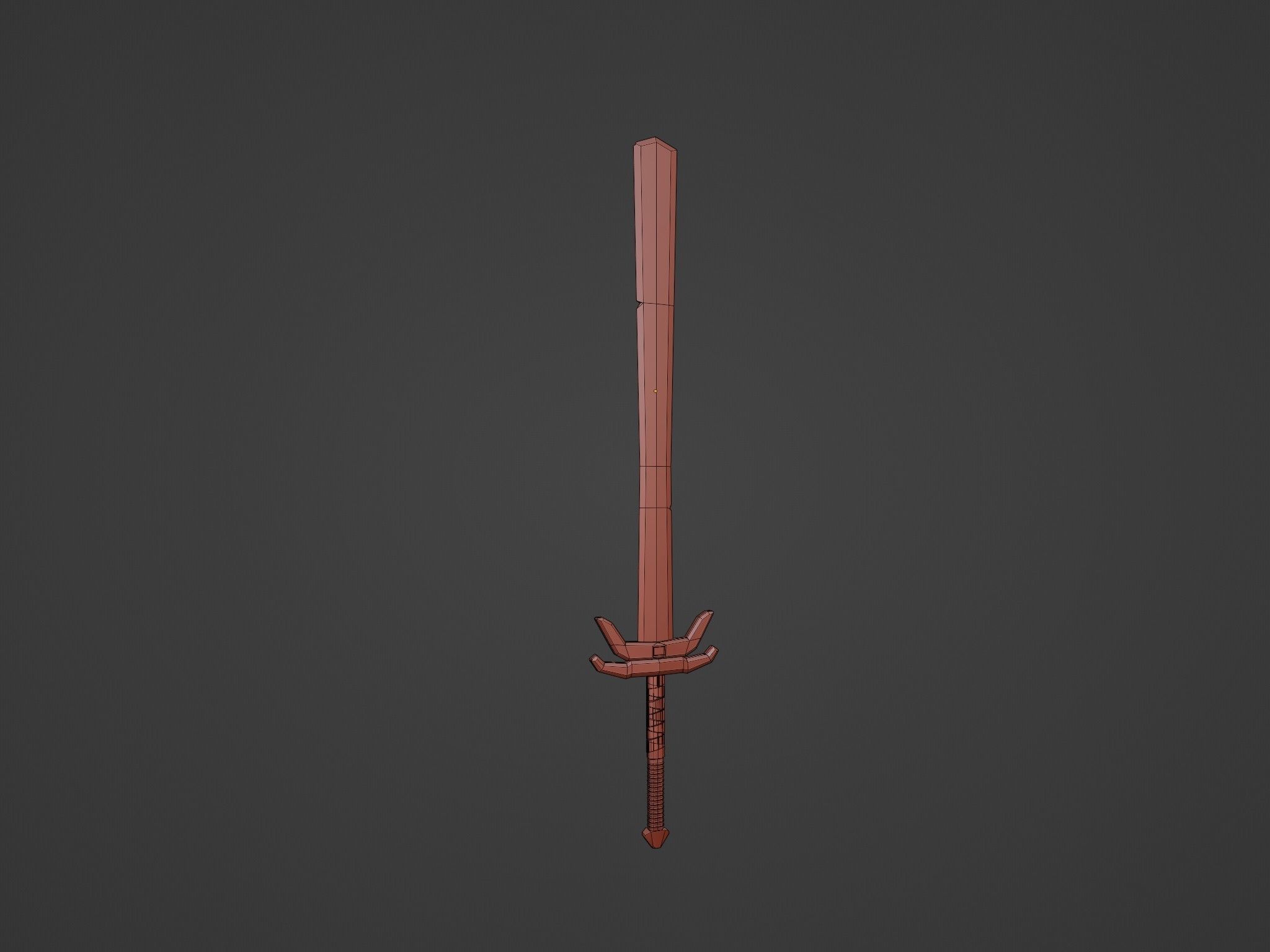 Big two-handed sword LIBERTAS Low-poly 3D model_7