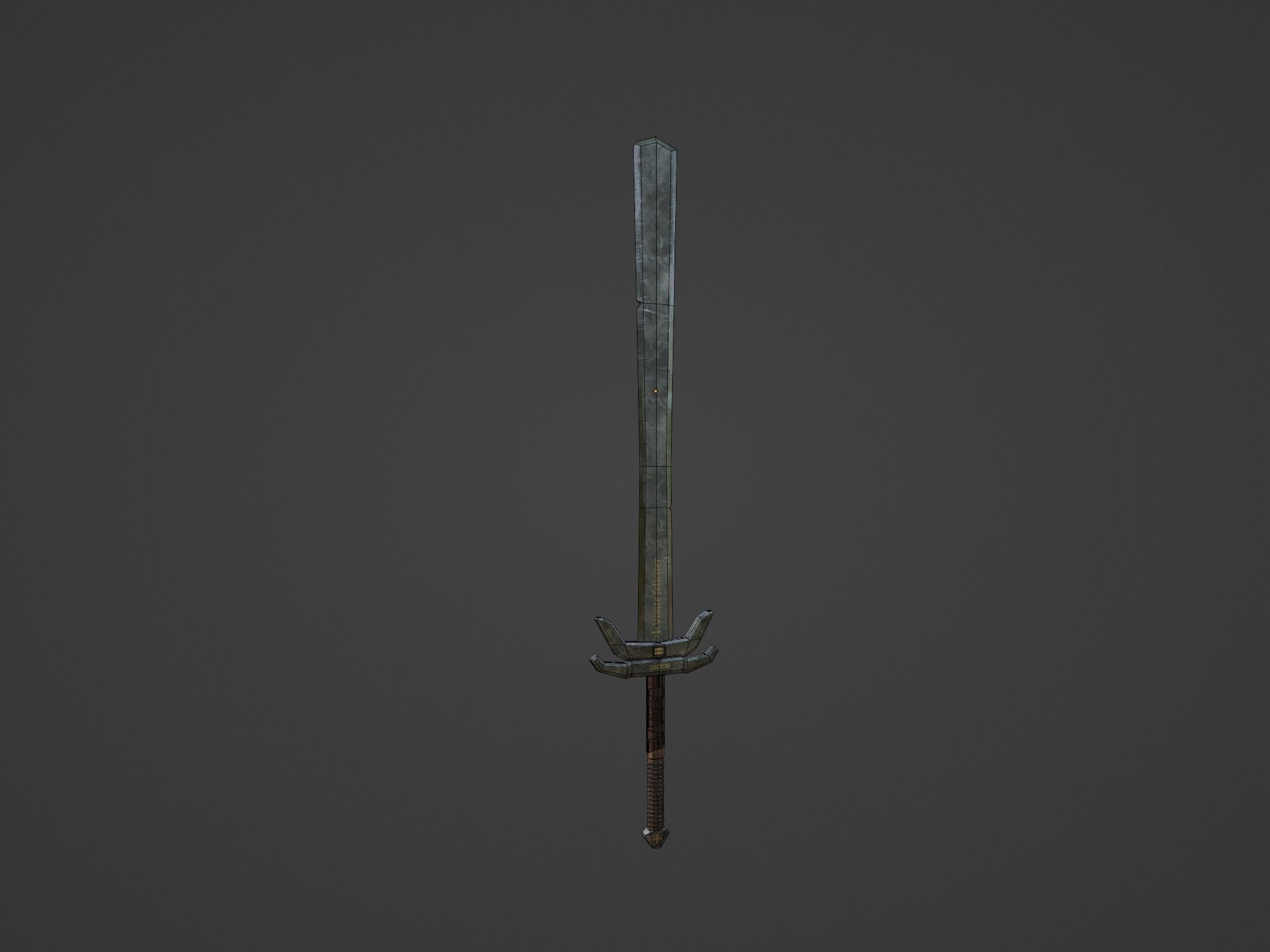 Big two-handed sword LIBERTAS Low-poly 3D model_6