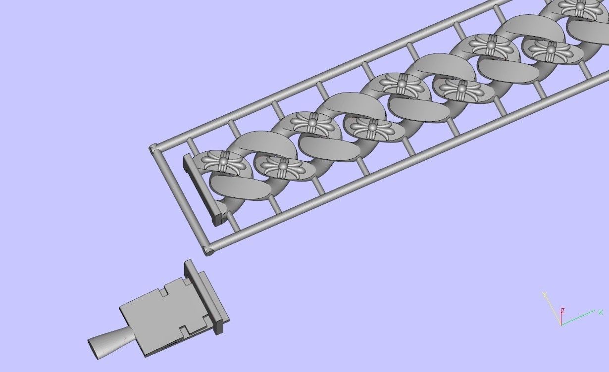 chrome heart FANCY CHAIN BOX BRACELET  3D model_11