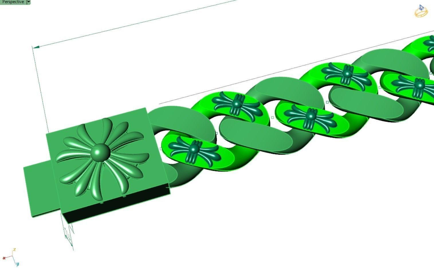 chrome heart FANCY CHAIN BOX BRACELET  3D model_6