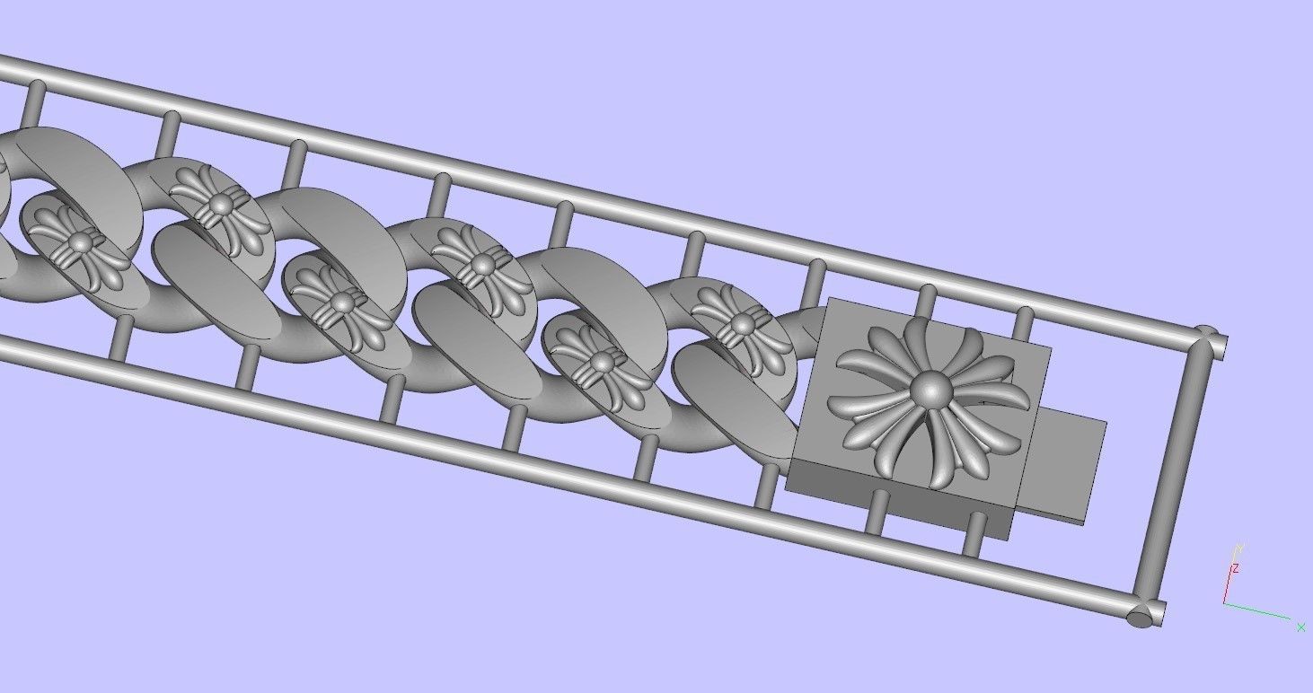 chrome heart FANCY CHAIN BOX BRACELET  3D model_9