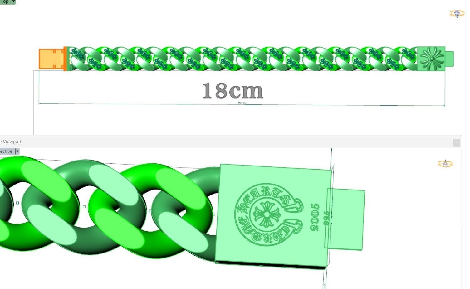 chrome heart FANCY CHAIN BOX BRACELET  3D model_5