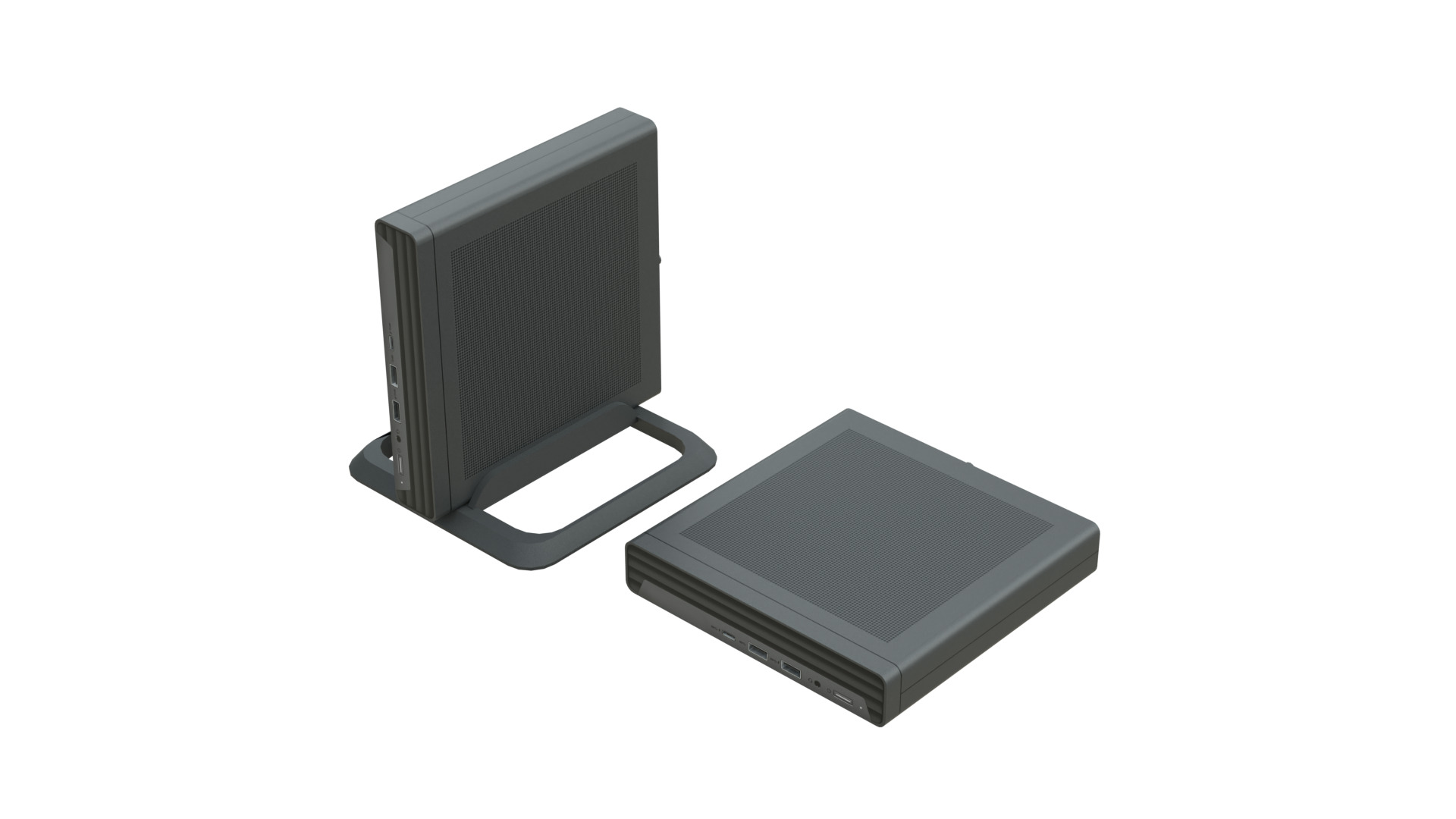 Mini Desktop Computer Low-poly 3D model_1
