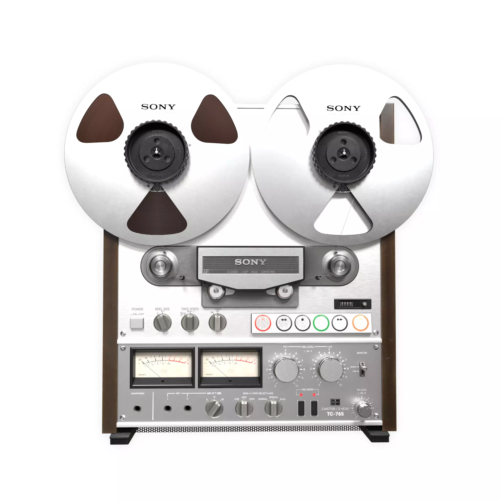 Sony TC-765 tape recorder Low-poly 3D model_0