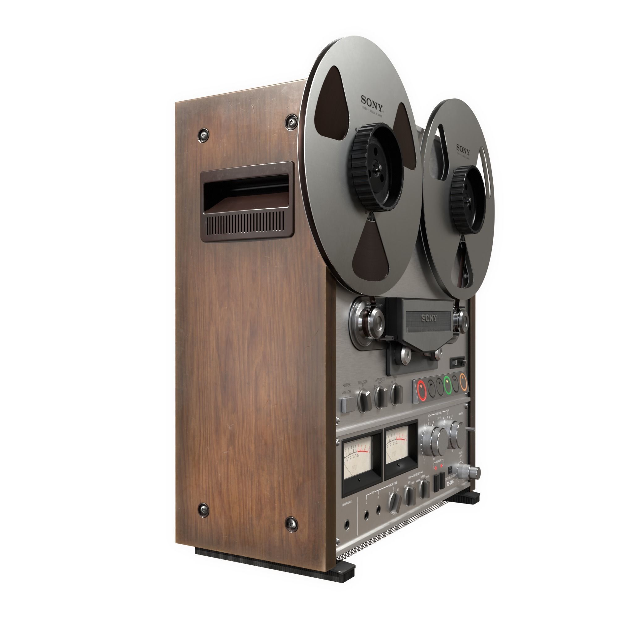 Sony TC-765 tape recorder Low-poly 3D model_2