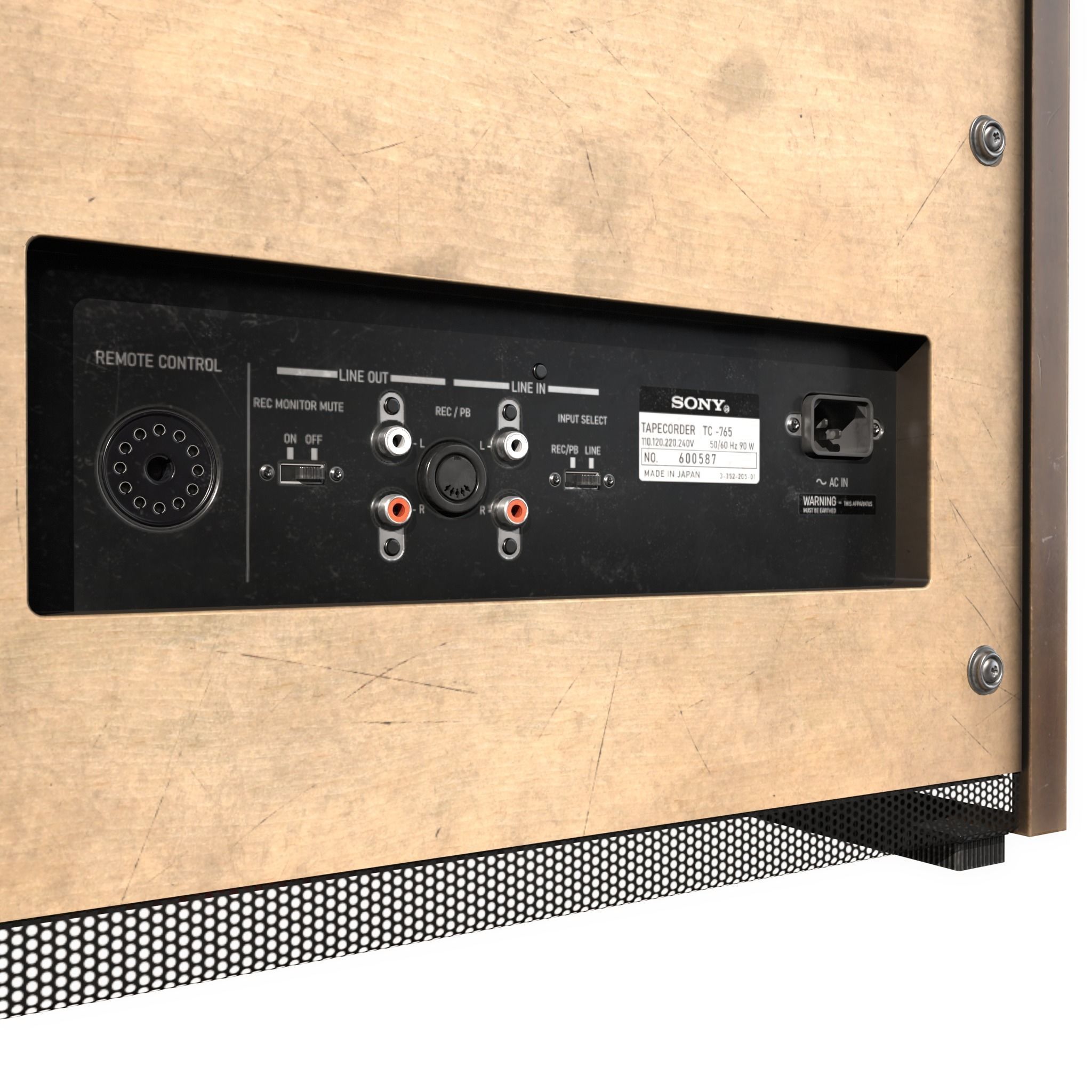 Sony TC-765 tape recorder Low-poly 3D model_5