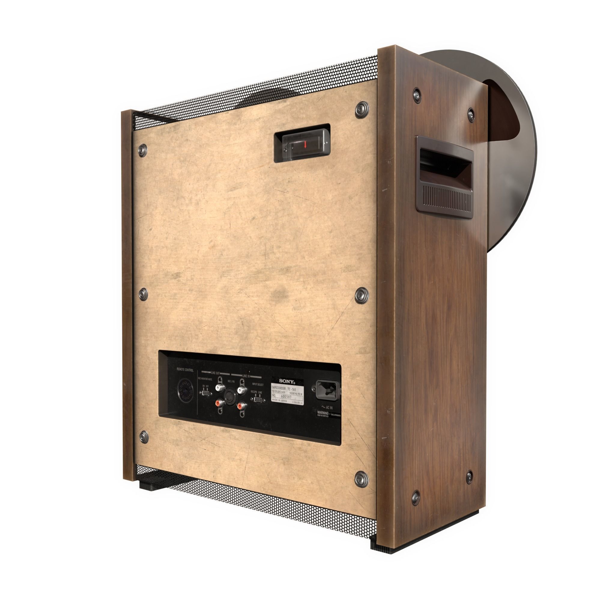 Sony TC-765 tape recorder Low-poly 3D model_3