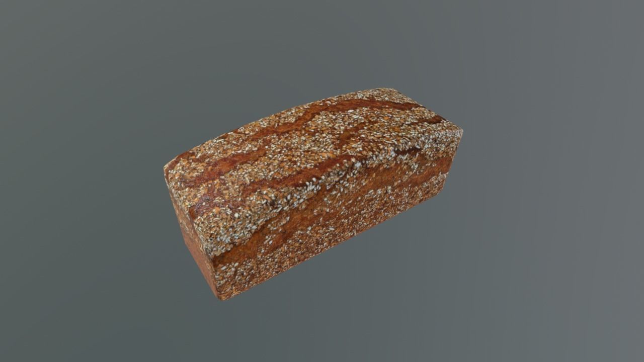 Bread Low-poly 3D model_4