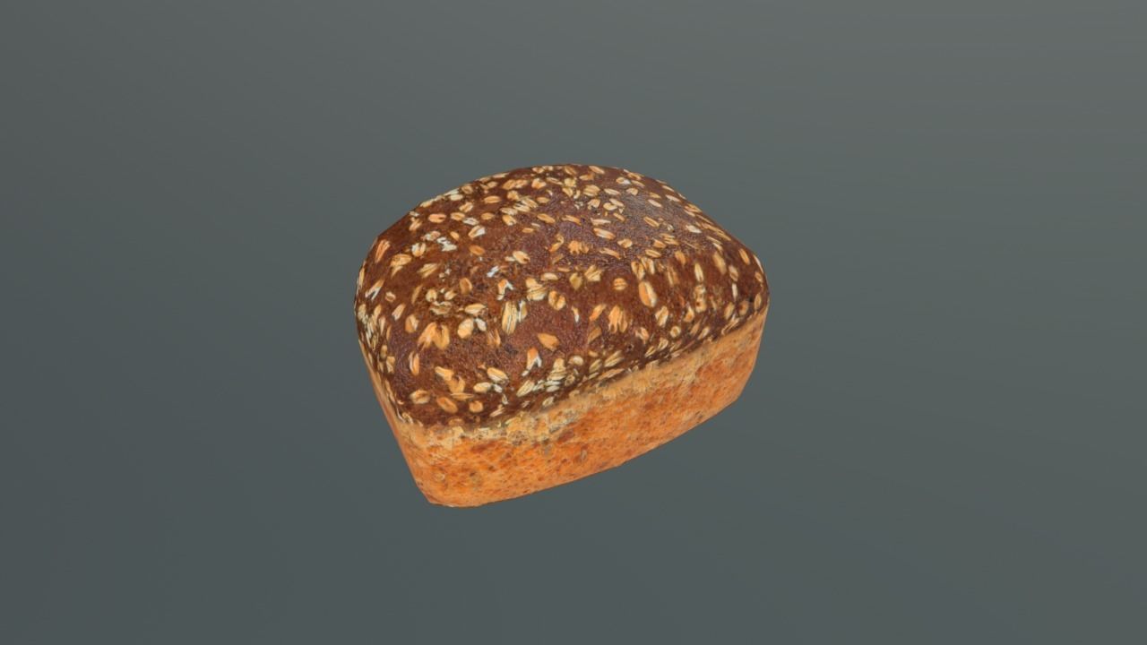 Bread Low-poly 3D model_2