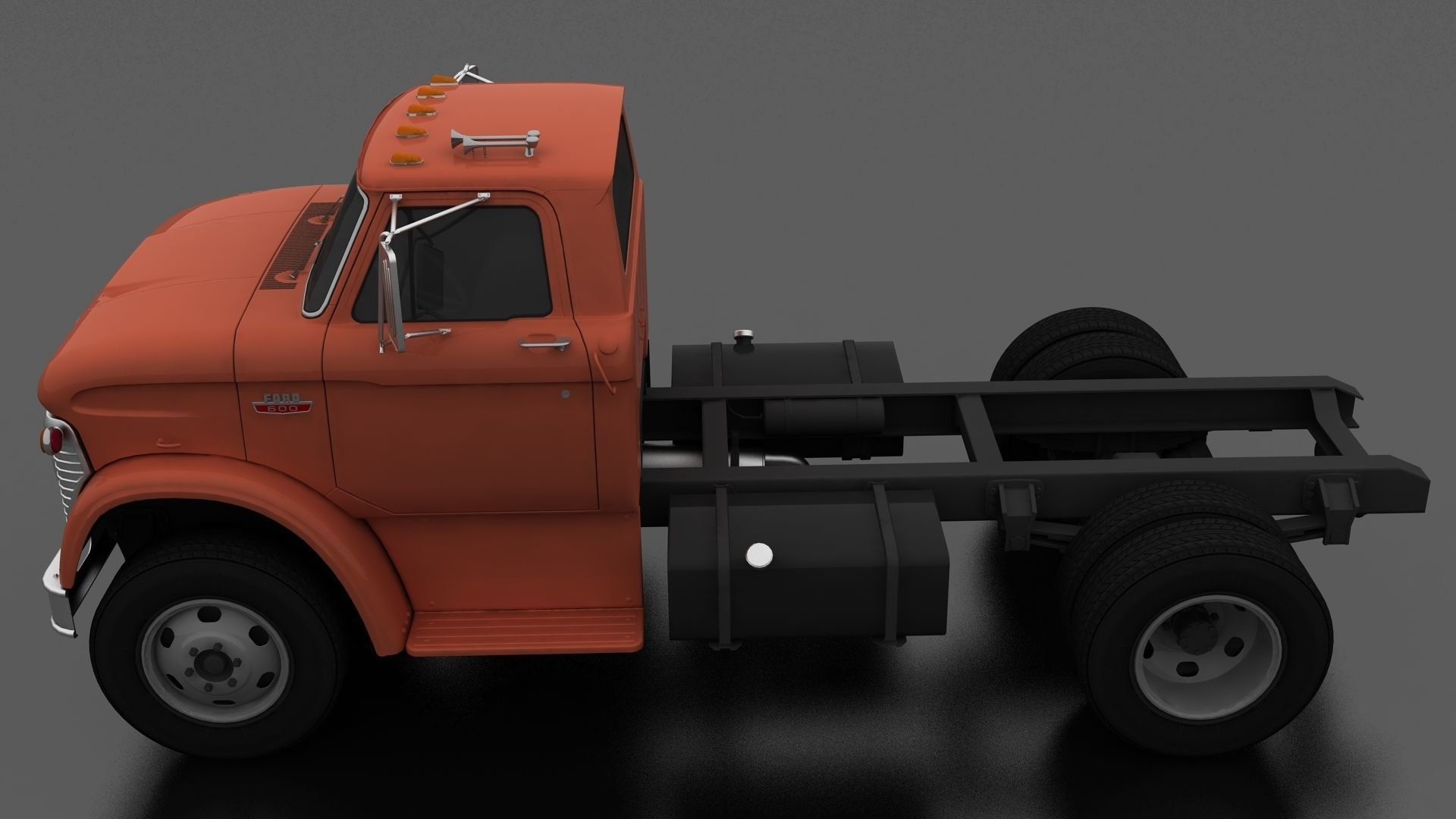 N-Series N-600 Truck Chassis 1963 Low-poly 3D model_1