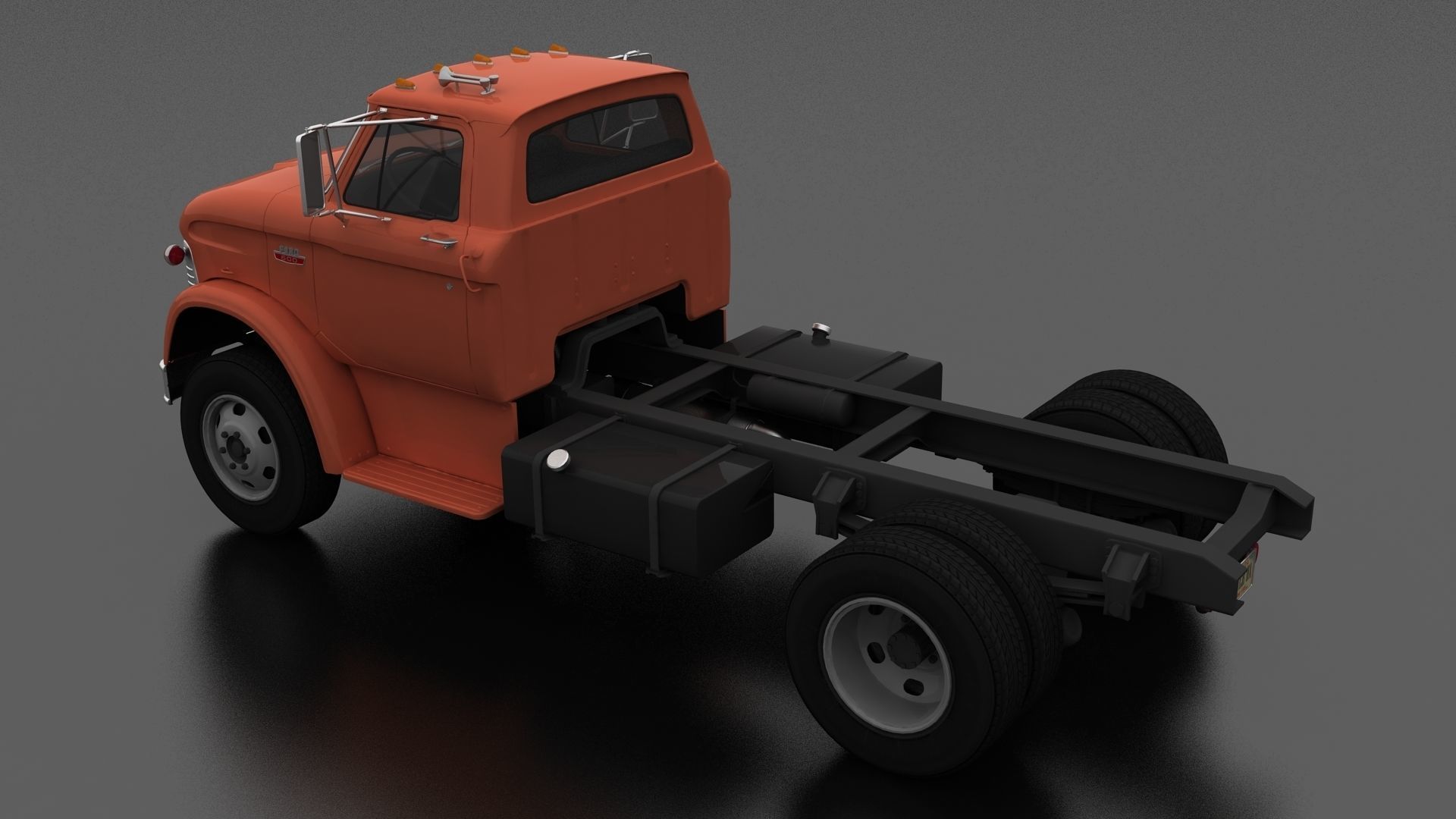 N-Series N-600 Truck Chassis 1963 Low-poly 3D model_2