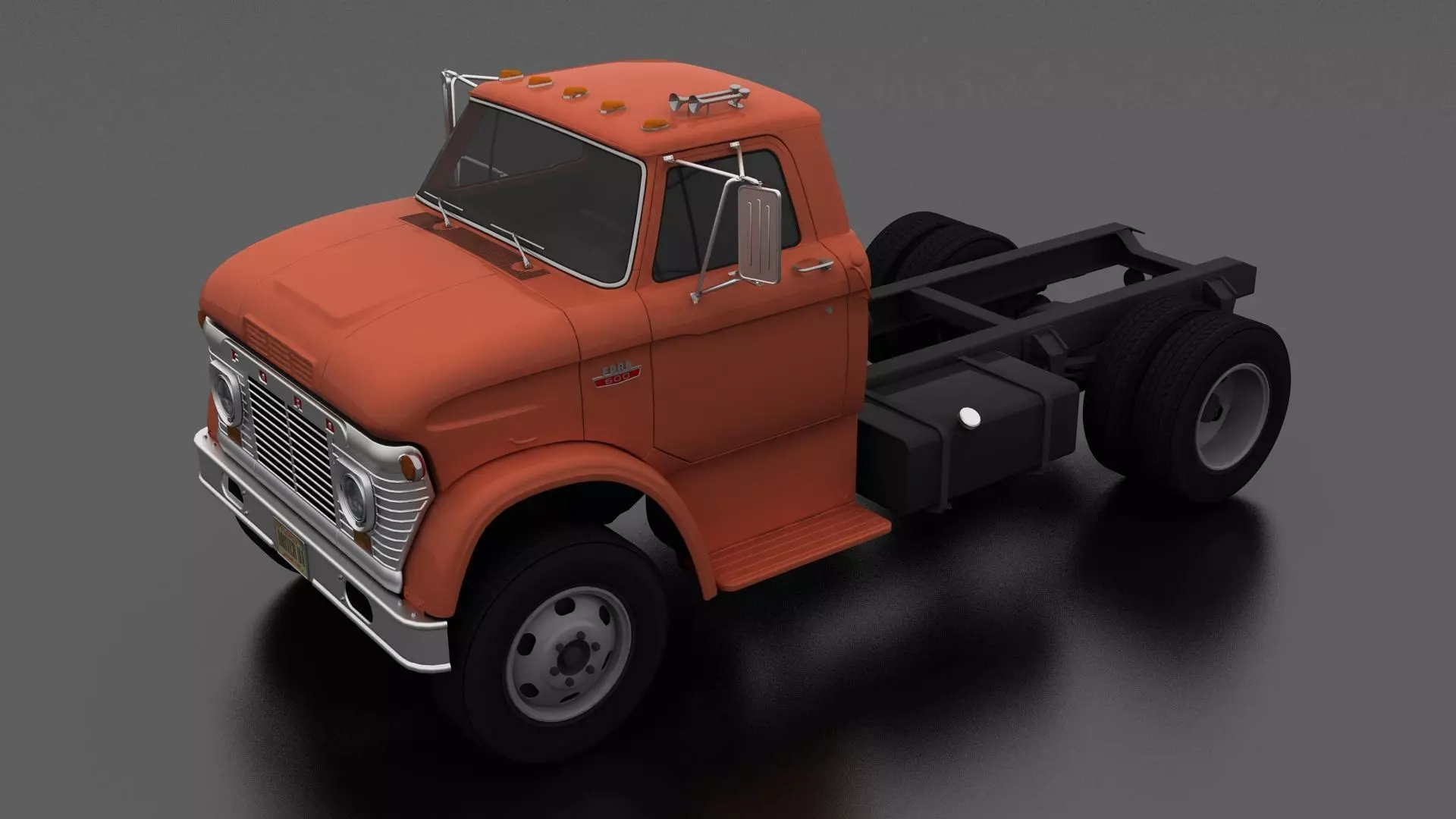 N-Series N-600 Truck Chassis 1963 Low-poly 3D model_0