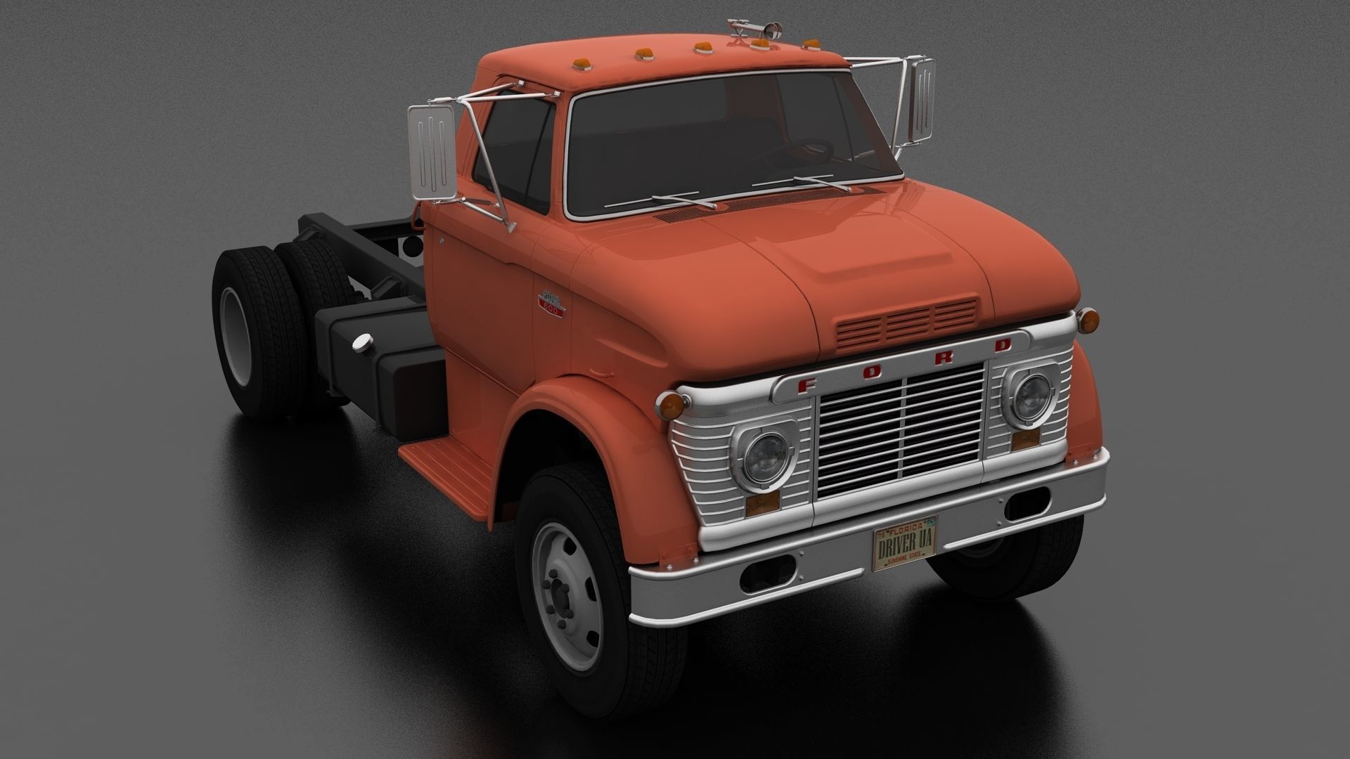 N-Series N-600 Truck Chassis 1963 Low-poly 3D model_6