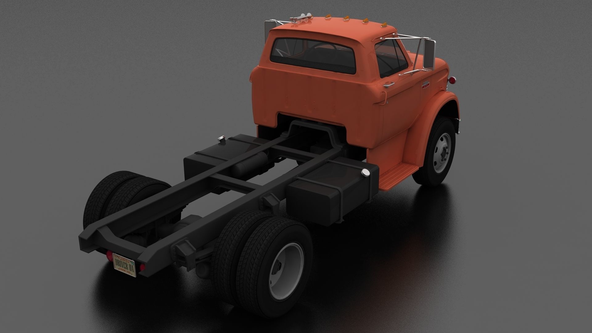 N-Series N-600 Truck Chassis 1963 Low-poly 3D model_4