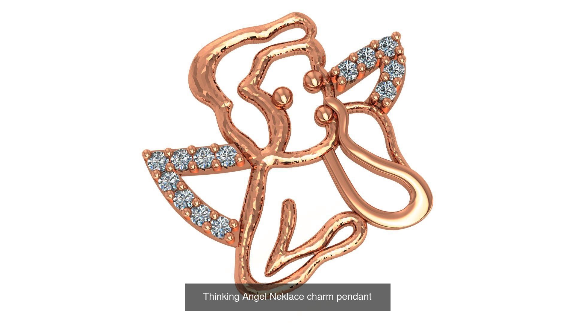 33 Angel Charm Pendant Necklace  3D Model Collection_17