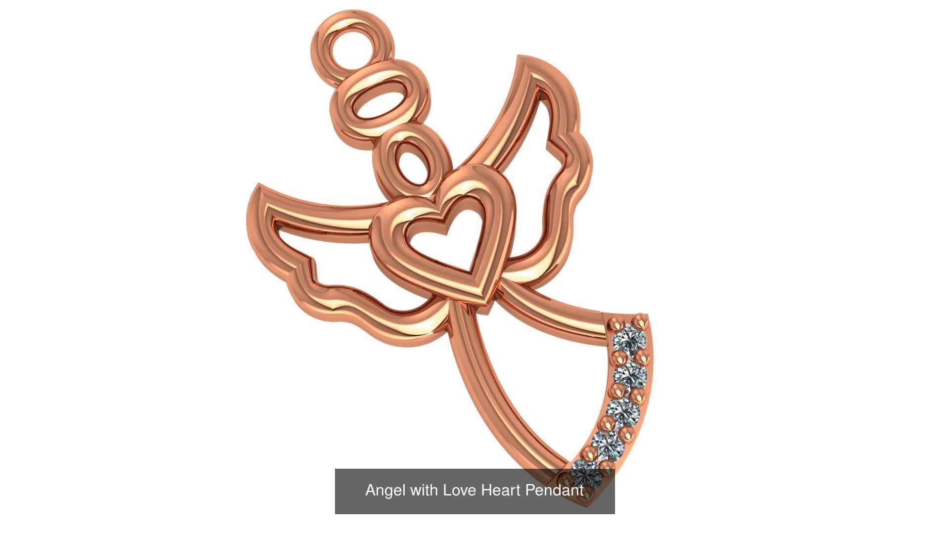 33 Angel Charm Pendant Necklace  3D Model Collection_7