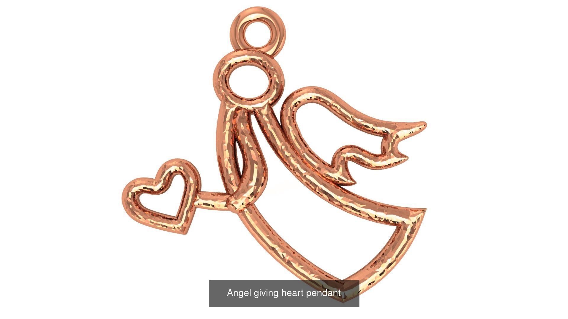 33 Angel Charm Pendant Necklace  3D Model Collection_14
