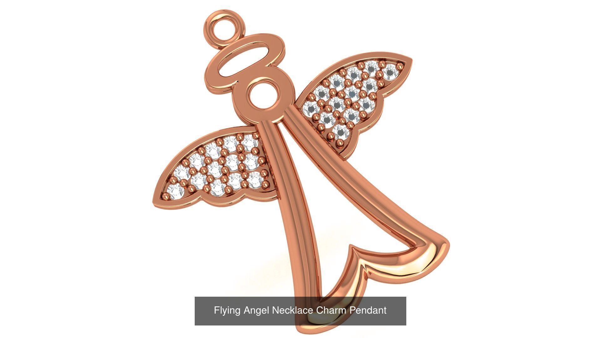 33 Angel Charm Pendant Necklace  3D Model Collection_31