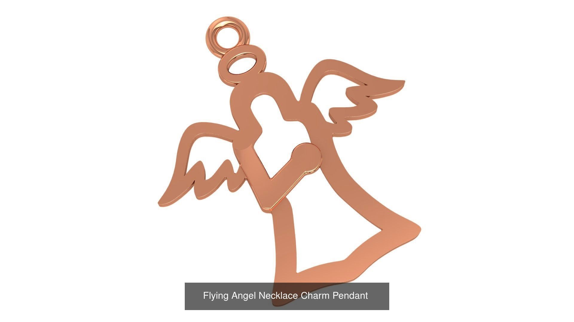 33 Angel Charm Pendant Necklace  3D Model Collection_15
