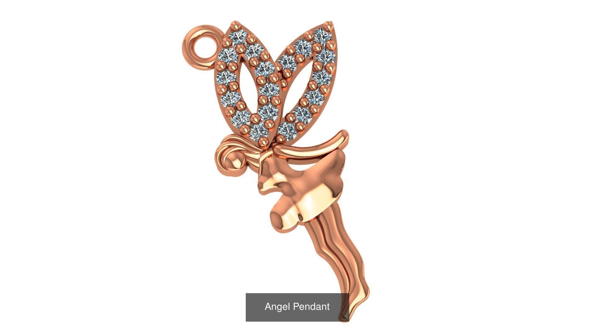 33 Angel Charm Pendant Necklace  3D Model Collection_22