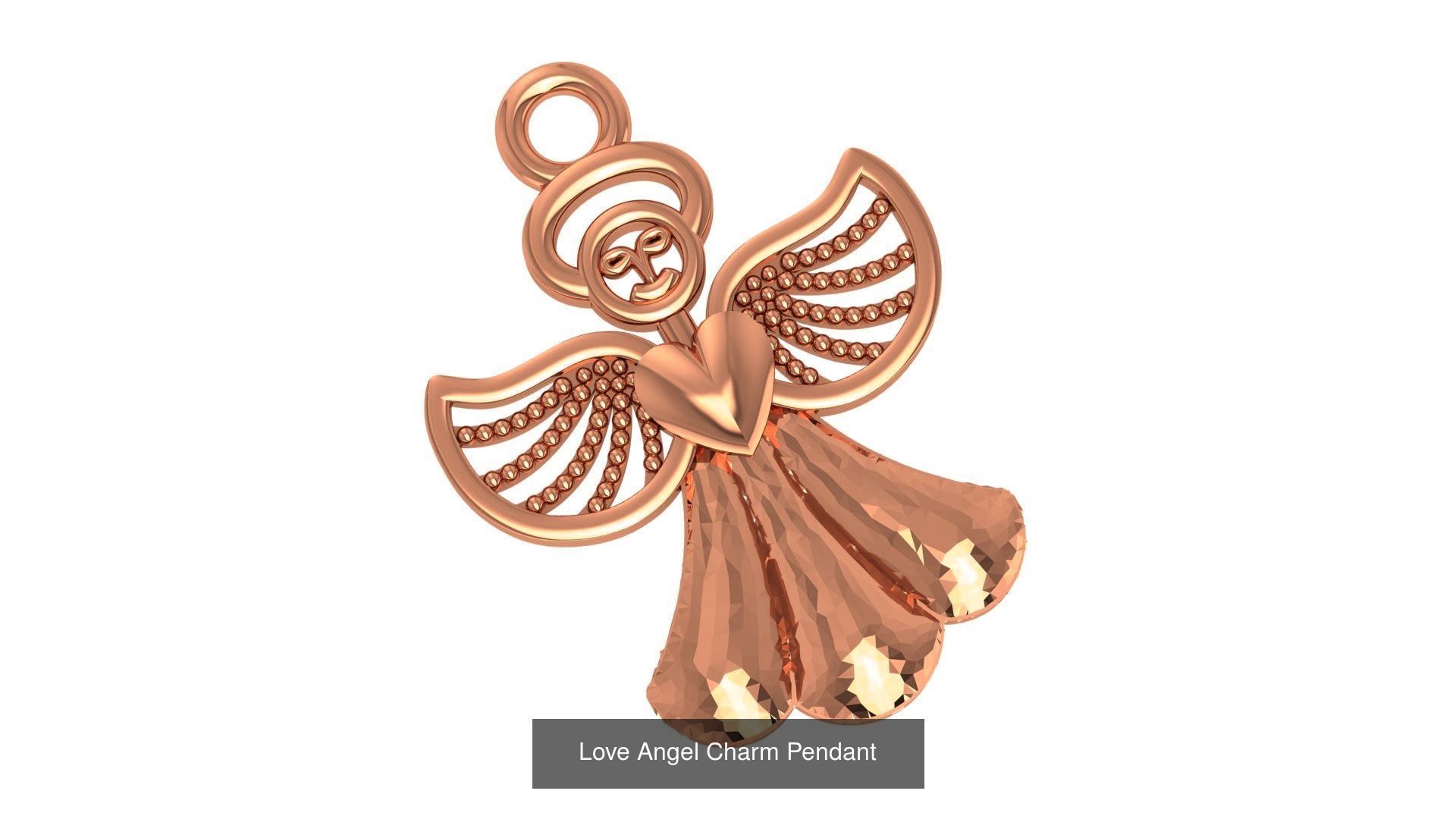 33 Angel Charm Pendant Necklace  3D Model Collection_24