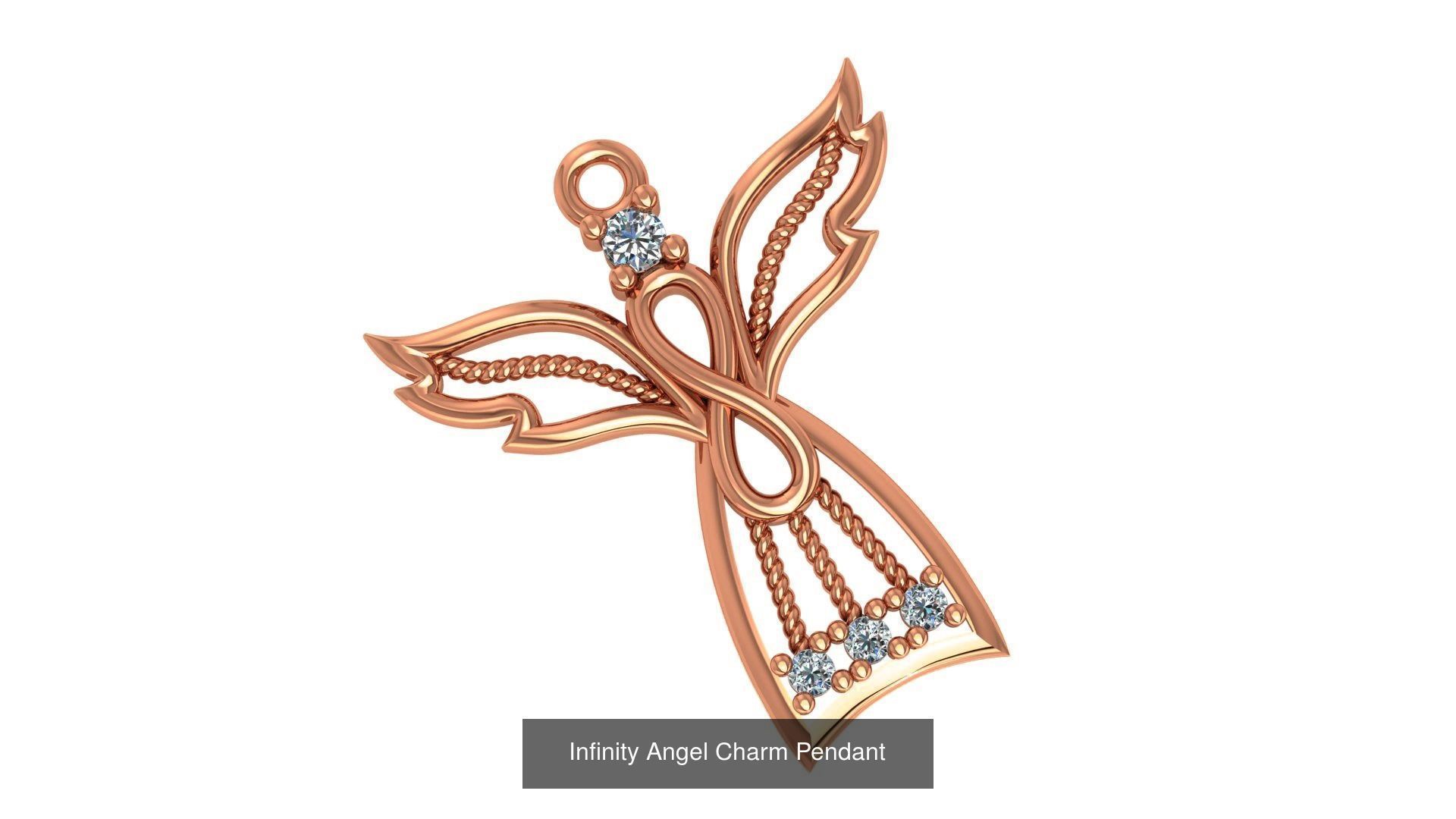 33 Angel Charm Pendant Necklace  3D Model Collection_32