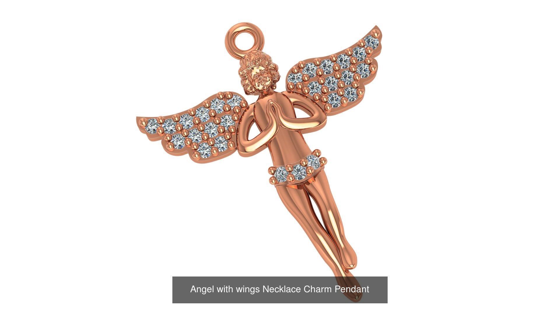 33 Angel Charm Pendant Necklace  3D Model Collection_19