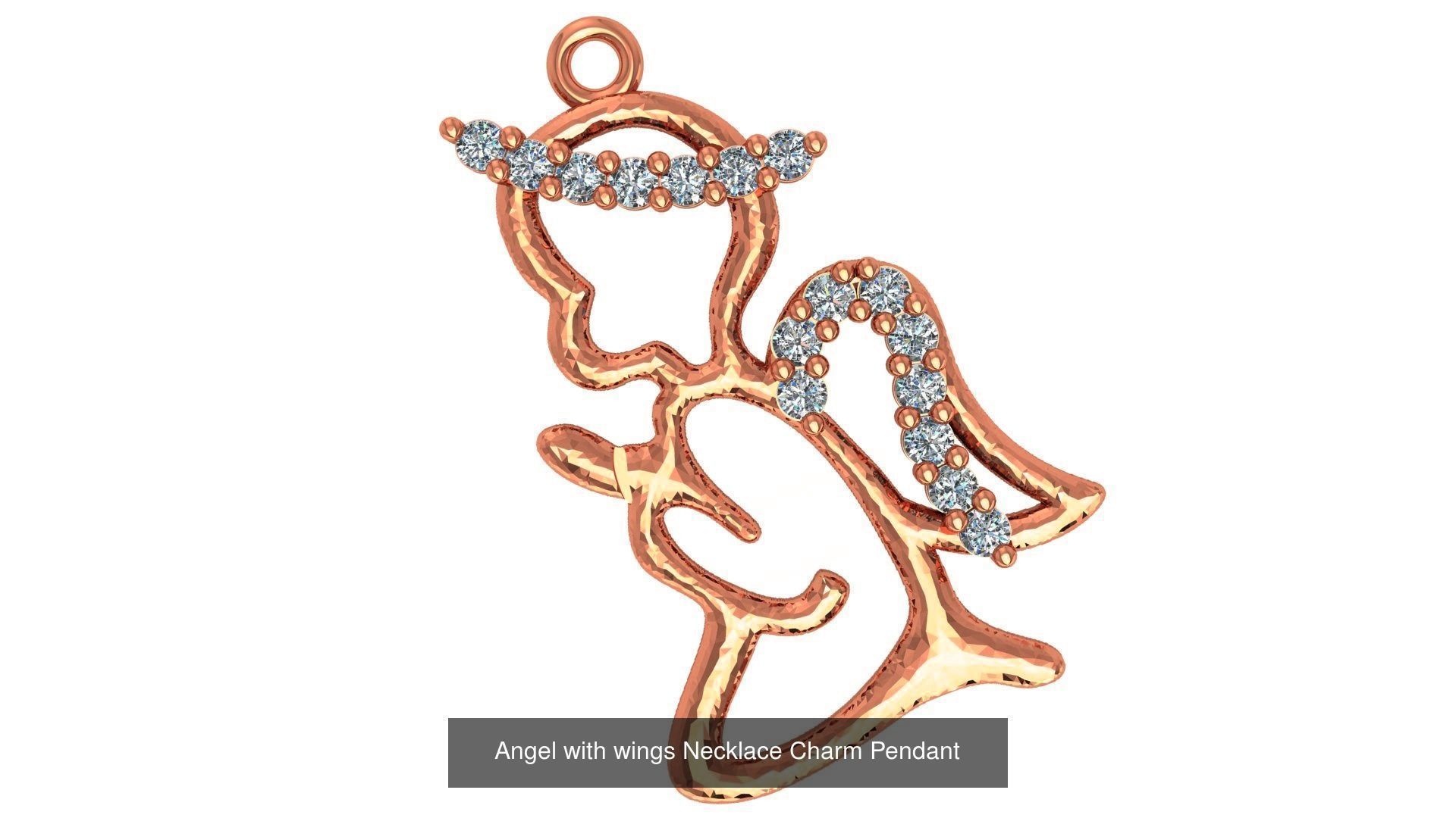 33 Angel Charm Pendant Necklace  3D Model Collection_16