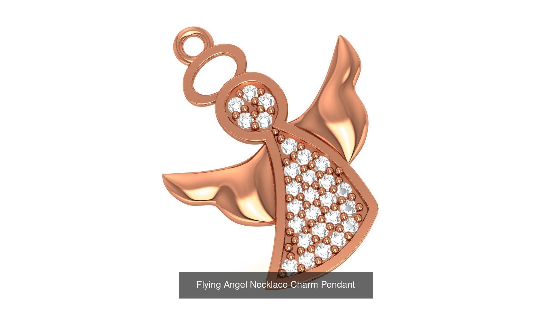 33 Angel Charm Pendant Necklace  3D Model Collection_28