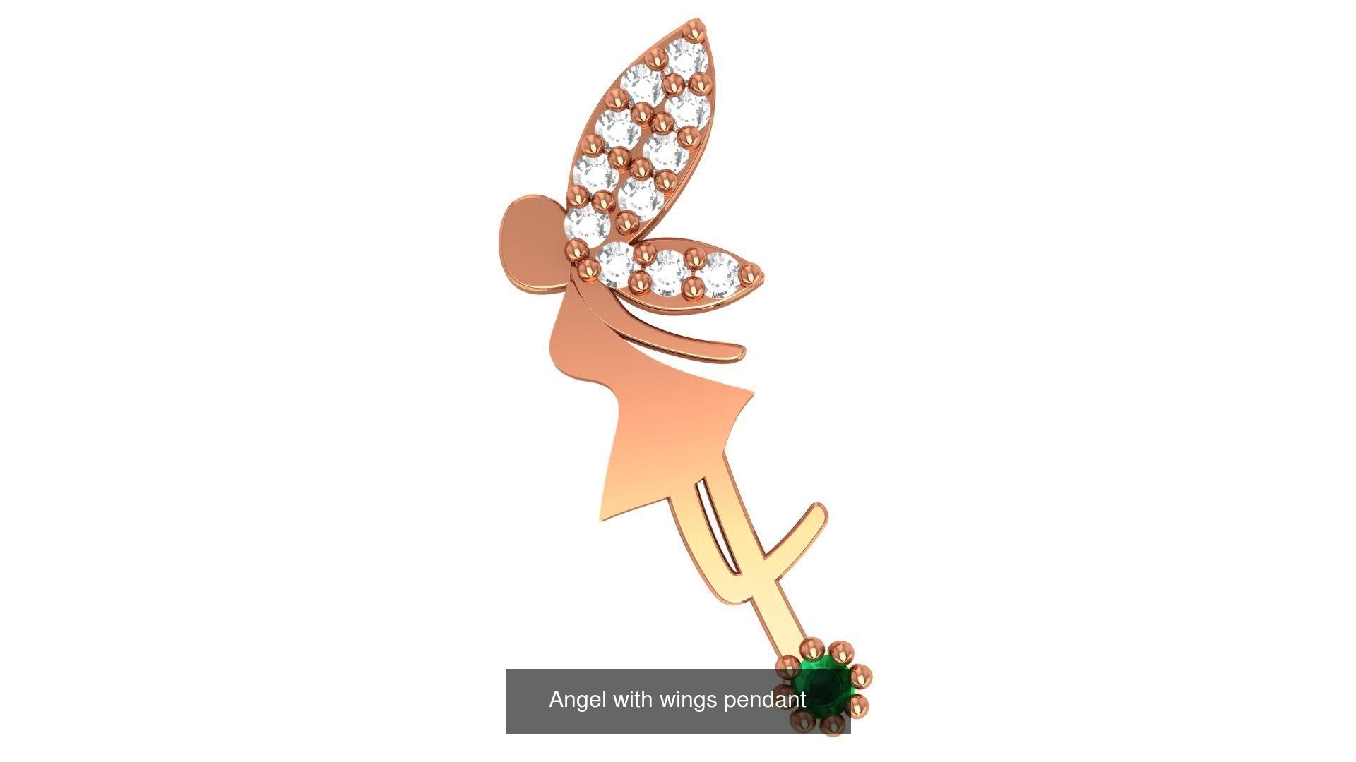 33 Angel Charm Pendant Necklace  3D Model Collection_26