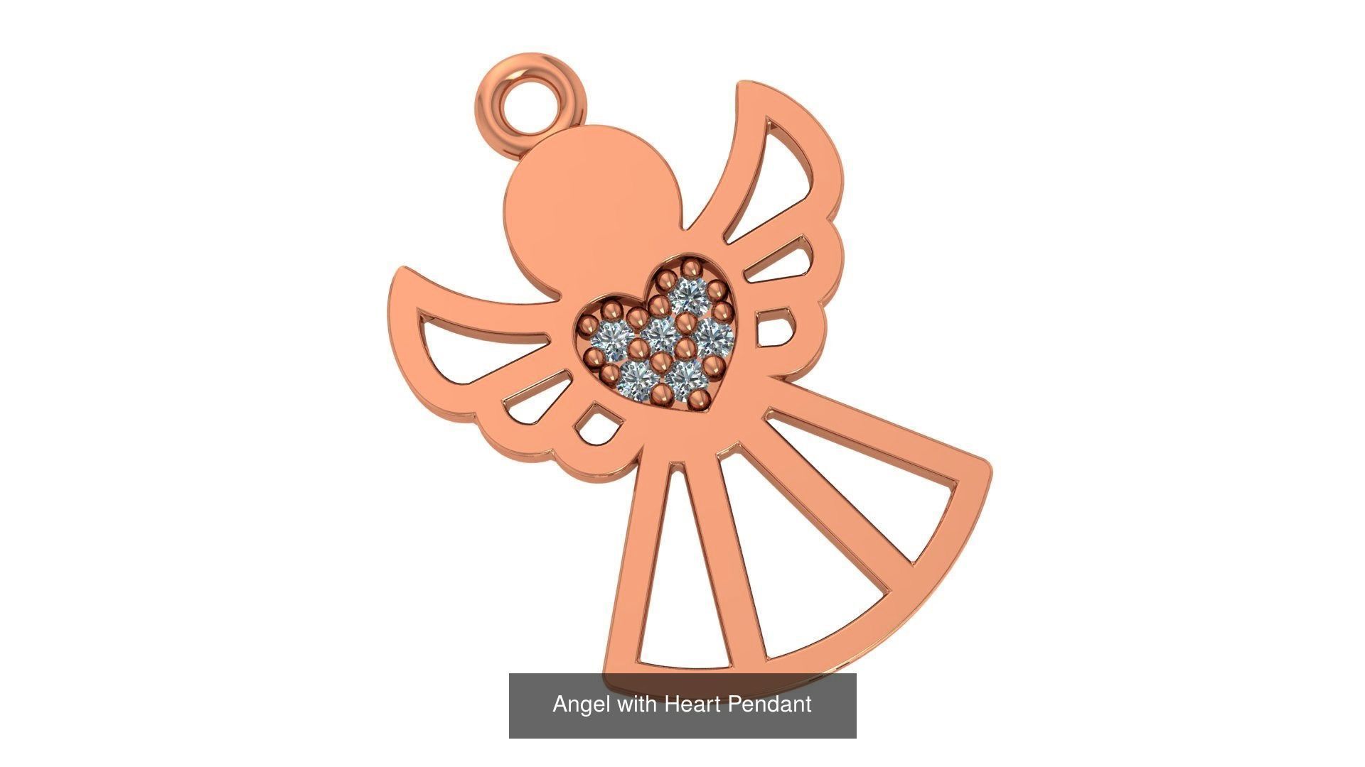 33 Angel Charm Pendant Necklace  3D Model Collection_23