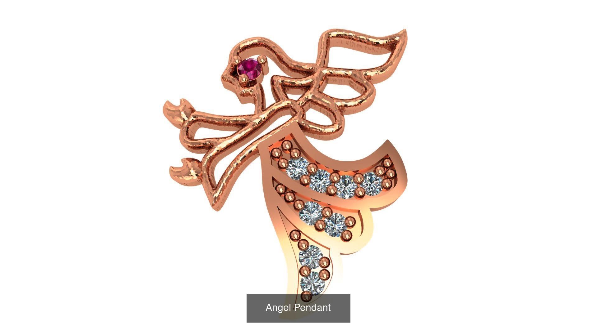 33 Angel Charm Pendant Necklace  3D Model Collection_25
