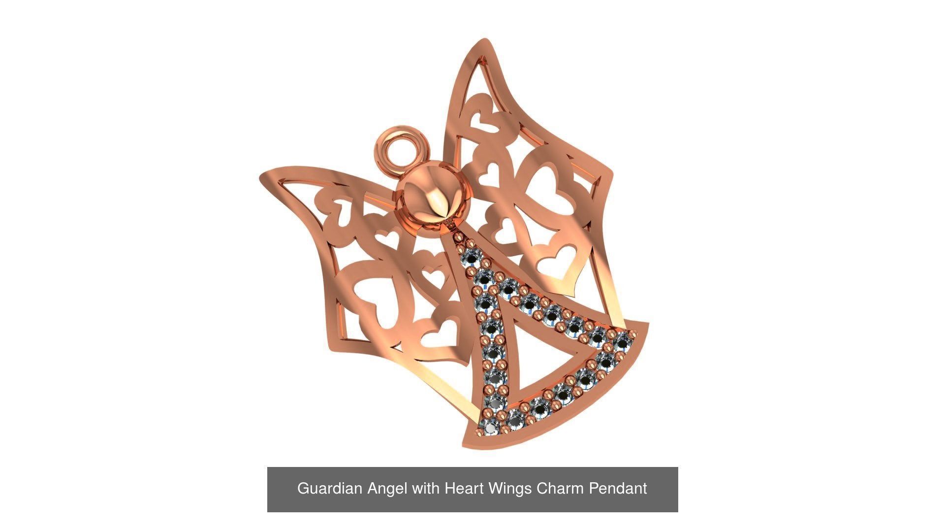 33 Angel Charm Pendant Necklace  3D Model Collection_30