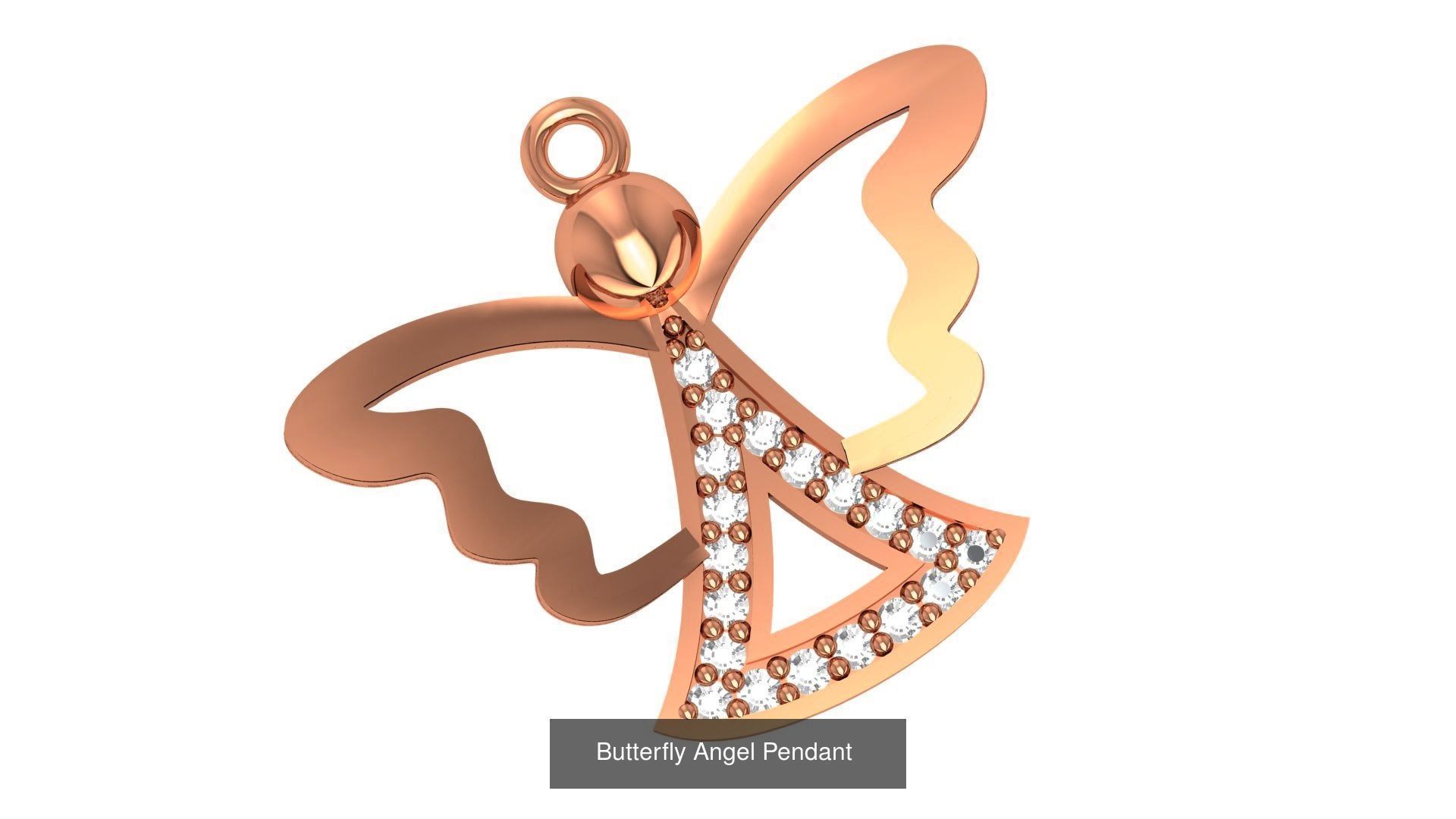 33 Angel Charm Pendant Necklace  3D Model Collection_29