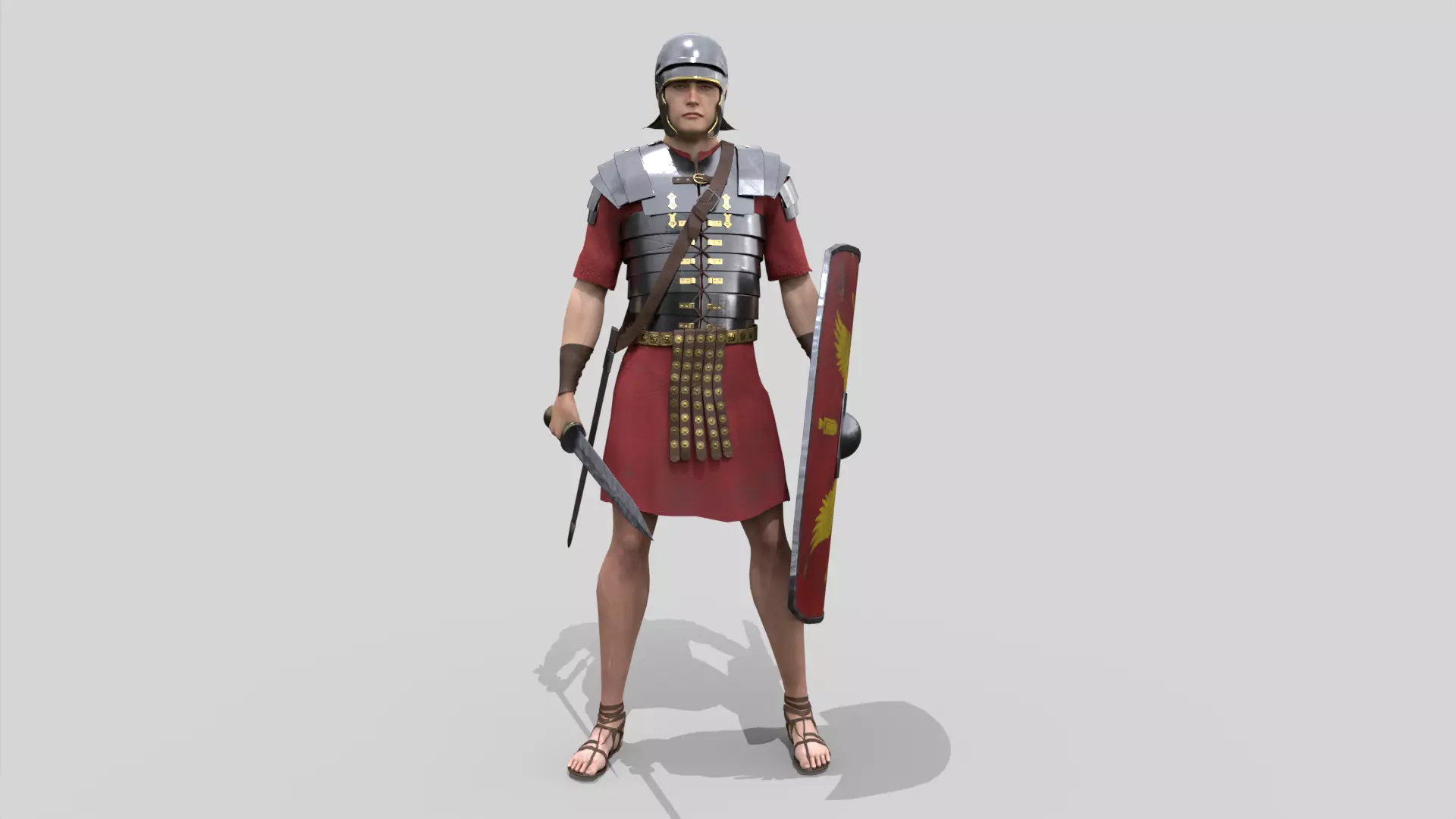 Roman Legionary Low-poly 3D model_0